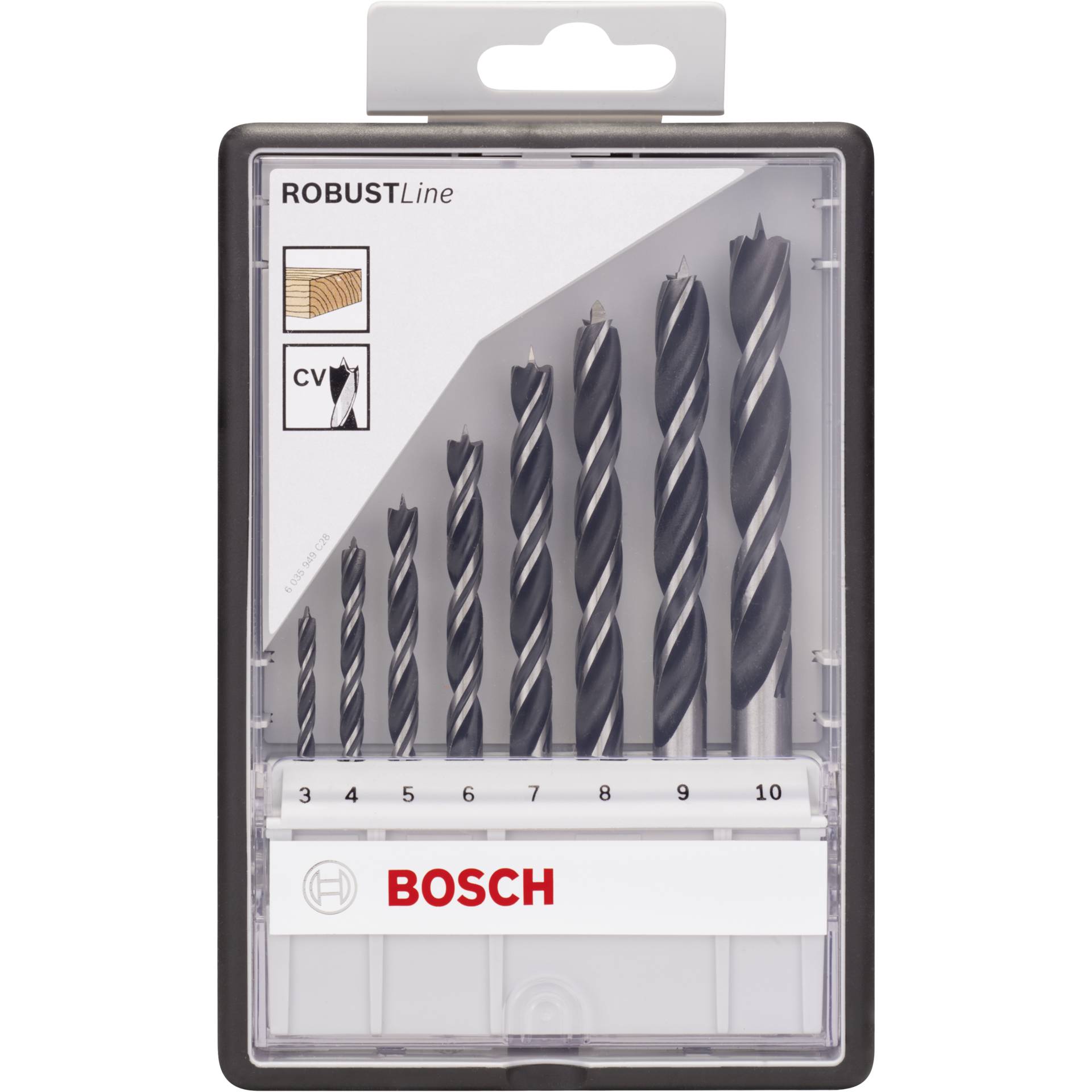 Bosch RobustLine Holzbohrer Set  3-10mm 8 tlg.