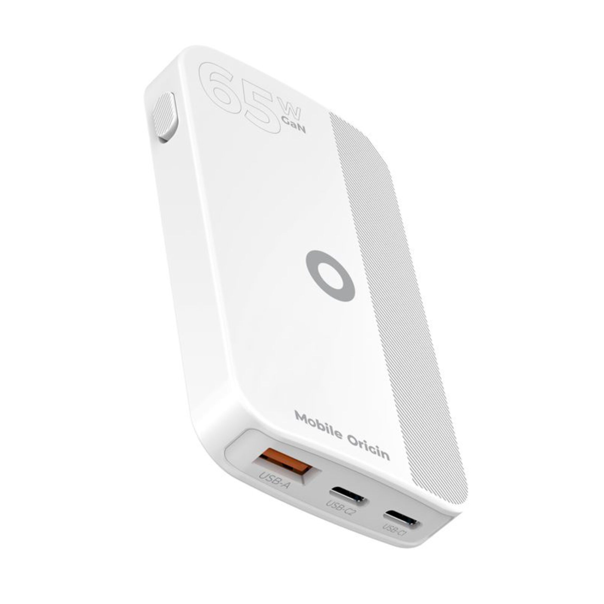 USB-C Hub,  Tragbarer Akku,  Weiß,  Mobile Origin,  65W