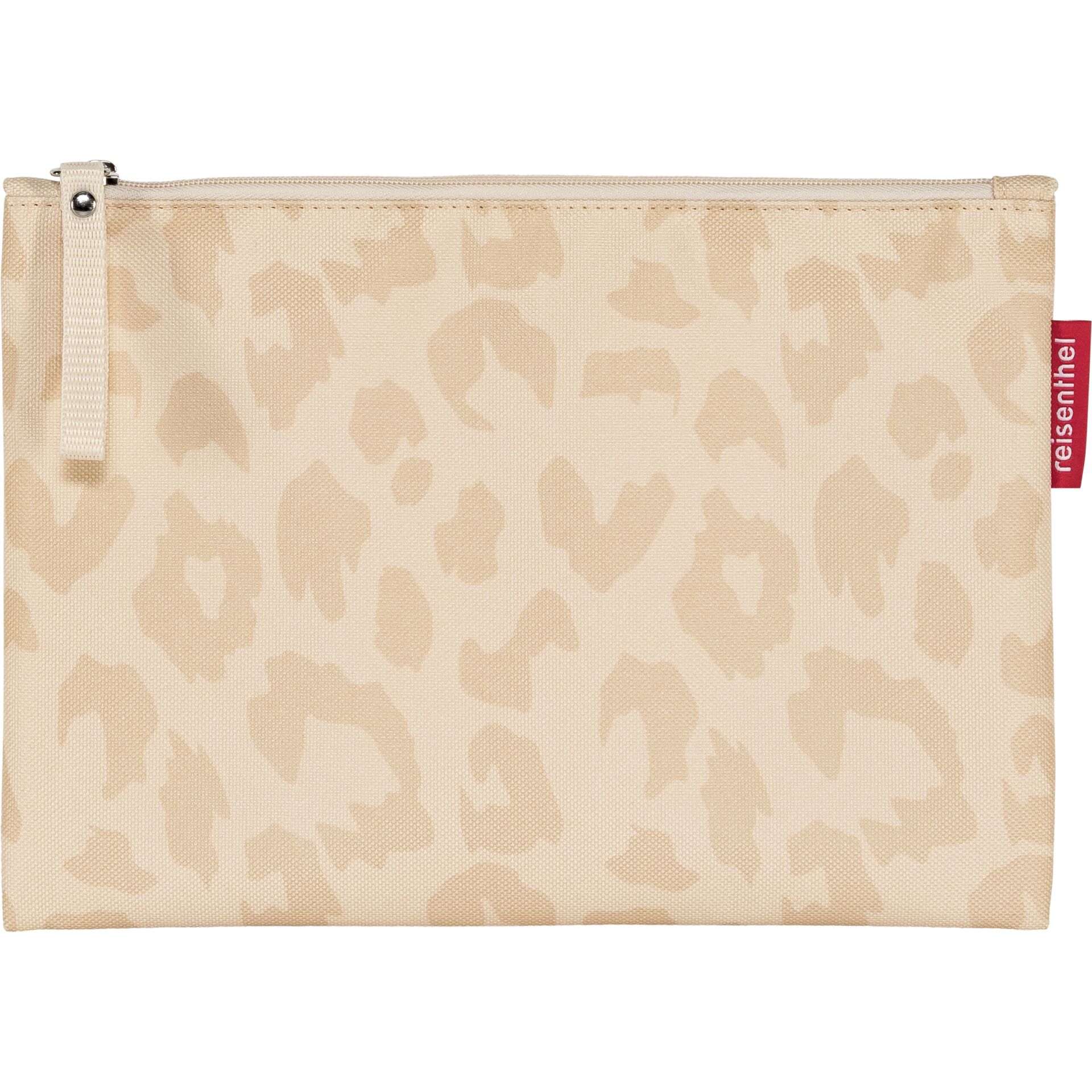 Clutch, Beige, Leopard print, Reißverschluss, Kosmetiktasche
