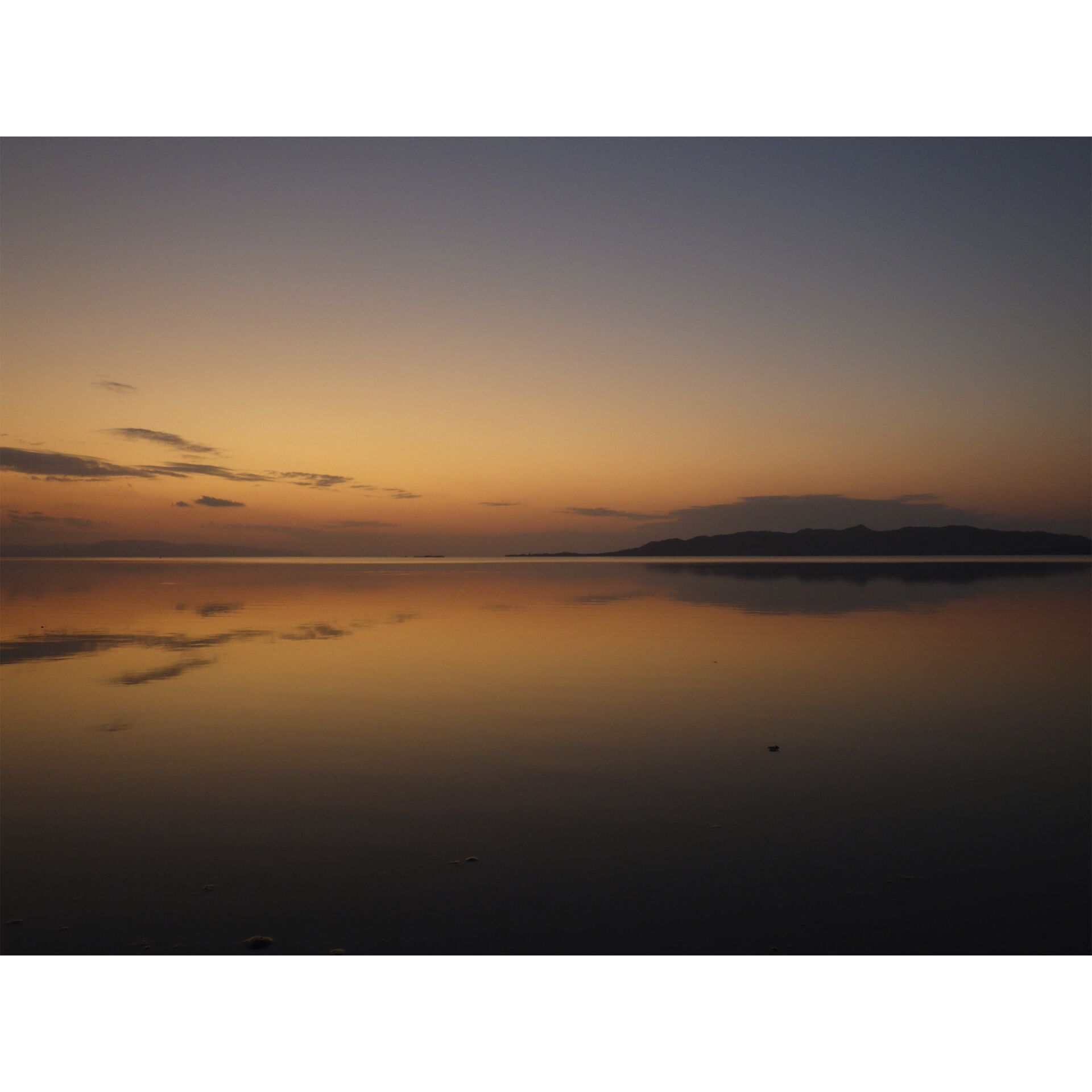 sonneuntergang, see, wasser, silhouette, ruhig