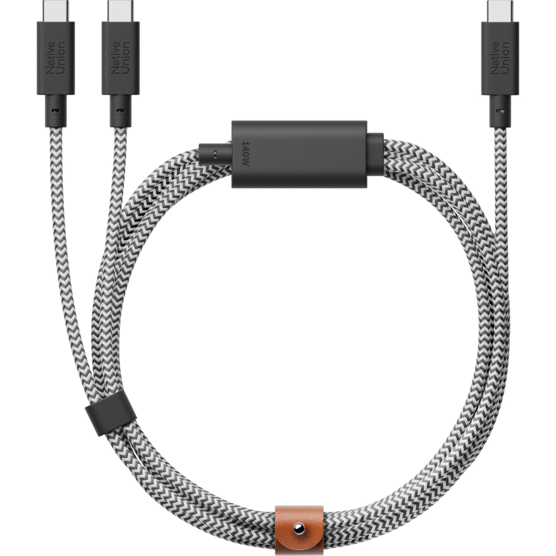 Native Union Belt Cable 140W  USB-C to USB-C 2m Zebra