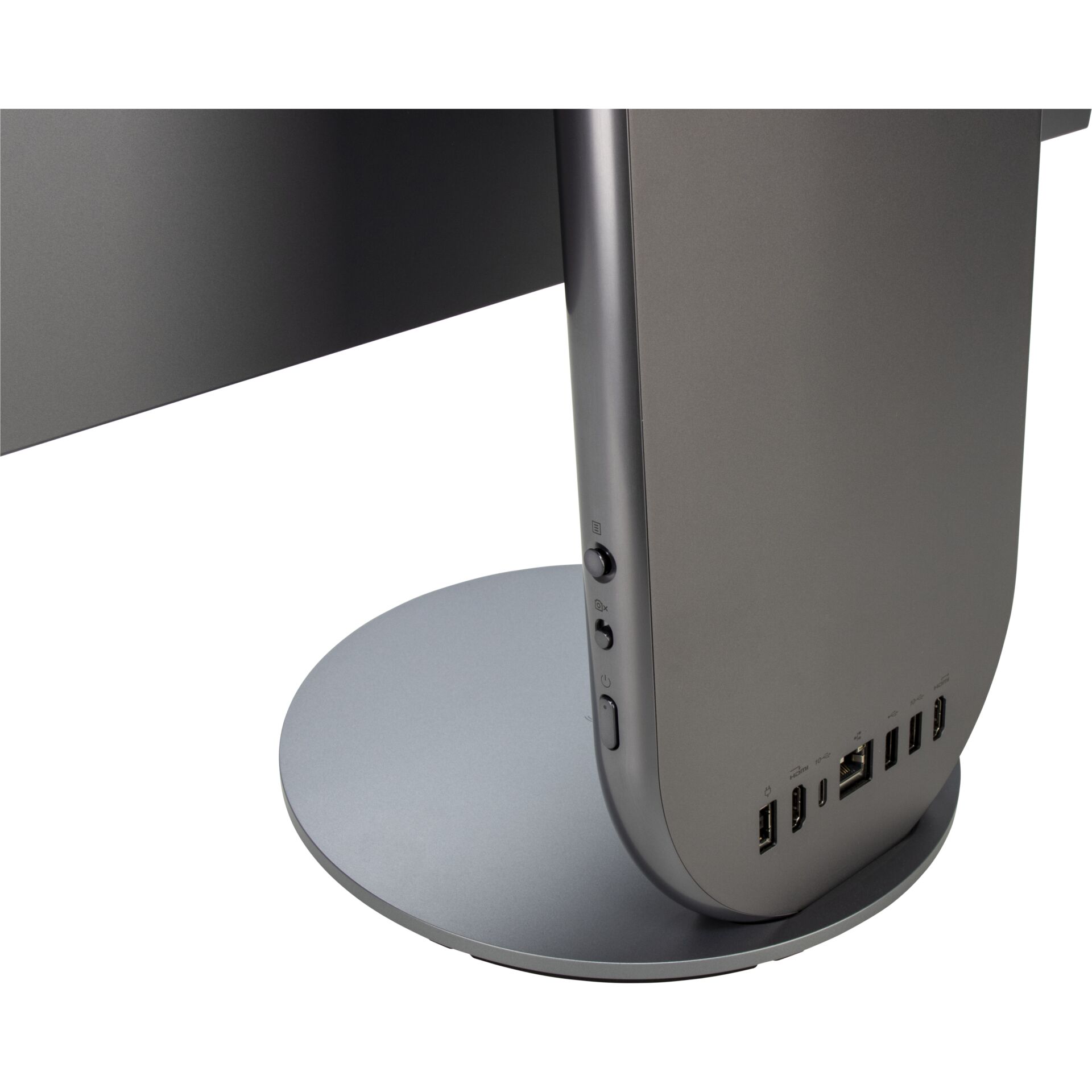 monitor stand, USB ports, metallboden, runde basis, verstellbar