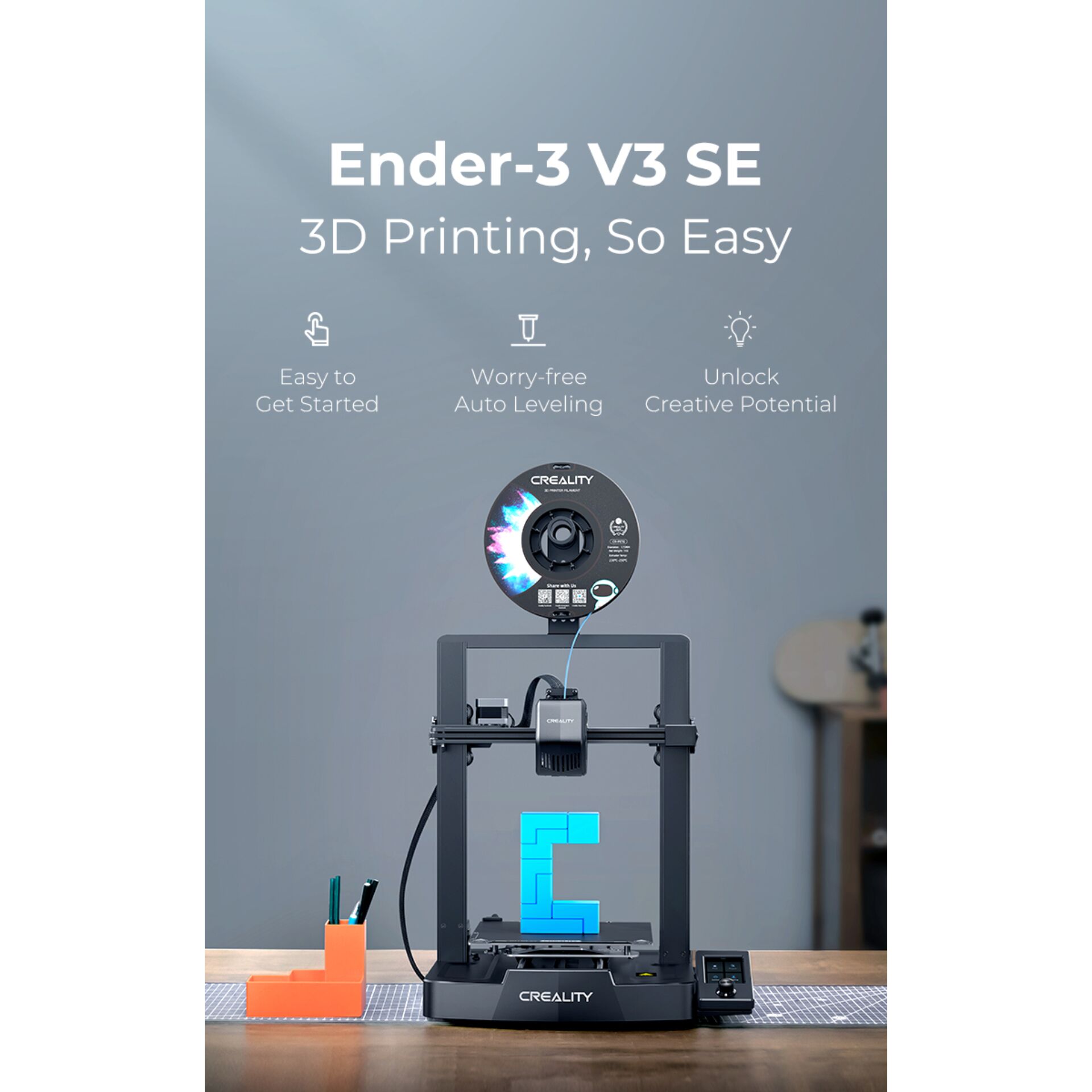 3D-Drucker, Ender-3 V3 SE, Filament, Spule, Bauteil