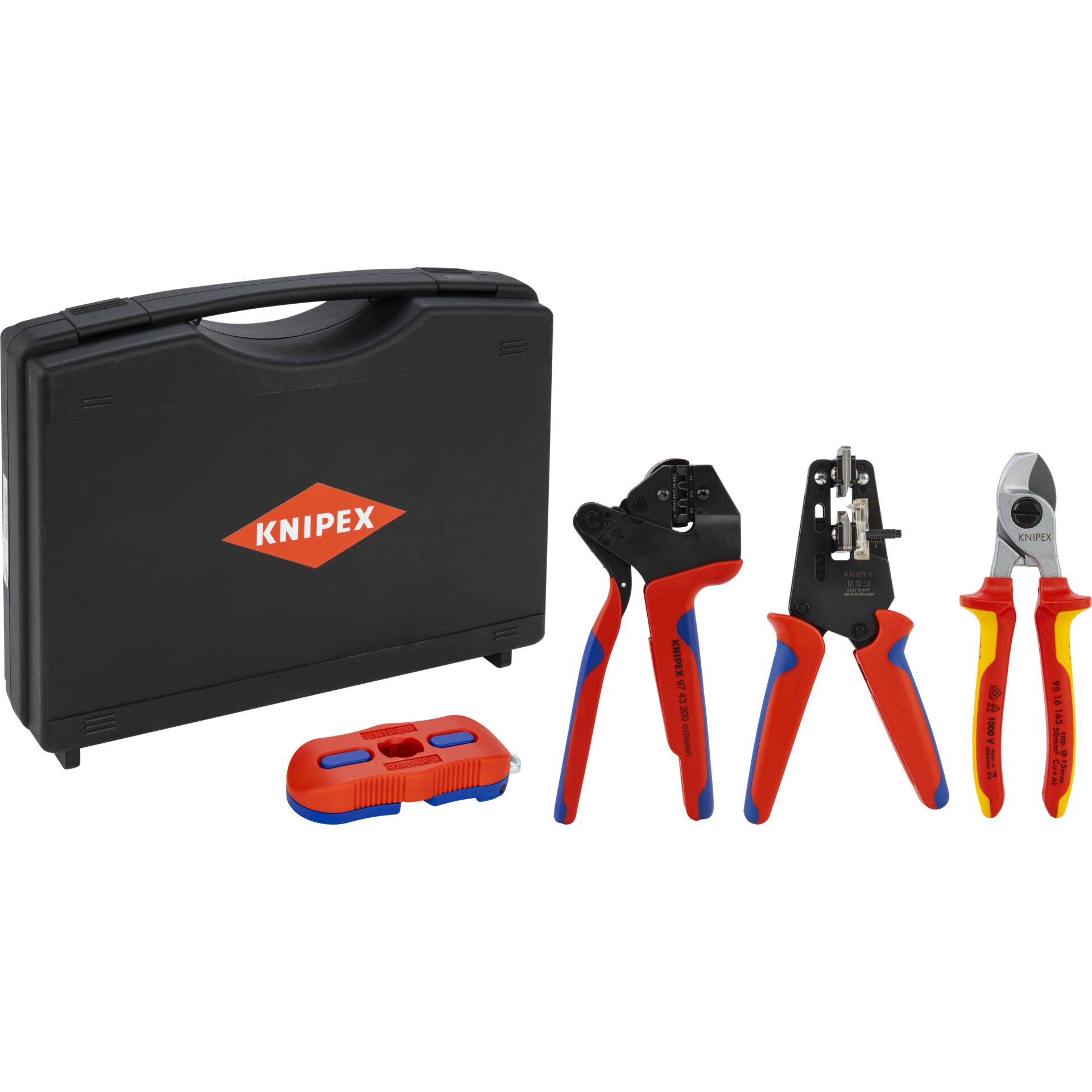 Knipex, Zangen-Set, Werkzeugkoffer, Abisolier-/Crimpwerkzeug, Koffer