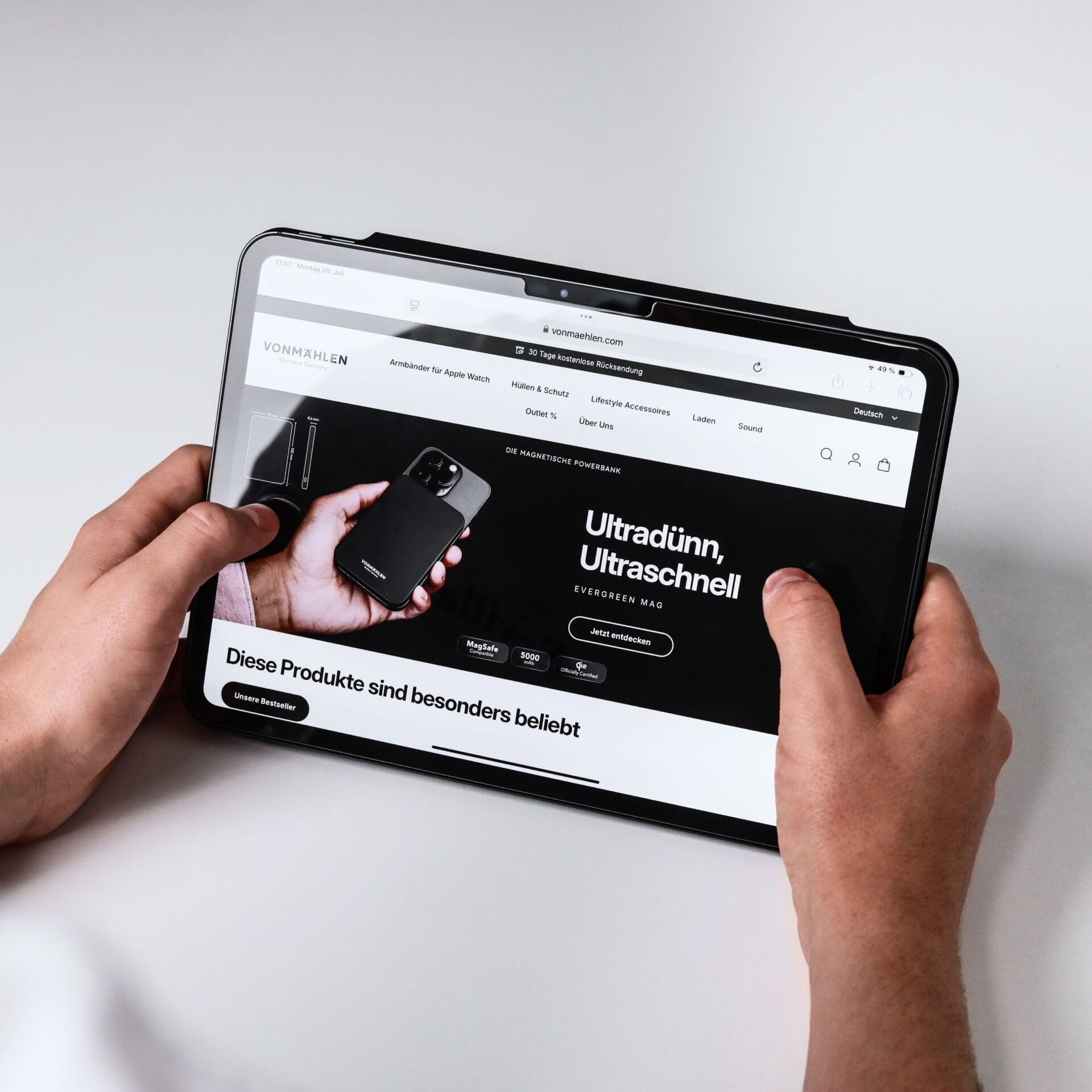 Tablet, Touchscreen, Gerät, Webshop, Schwarz