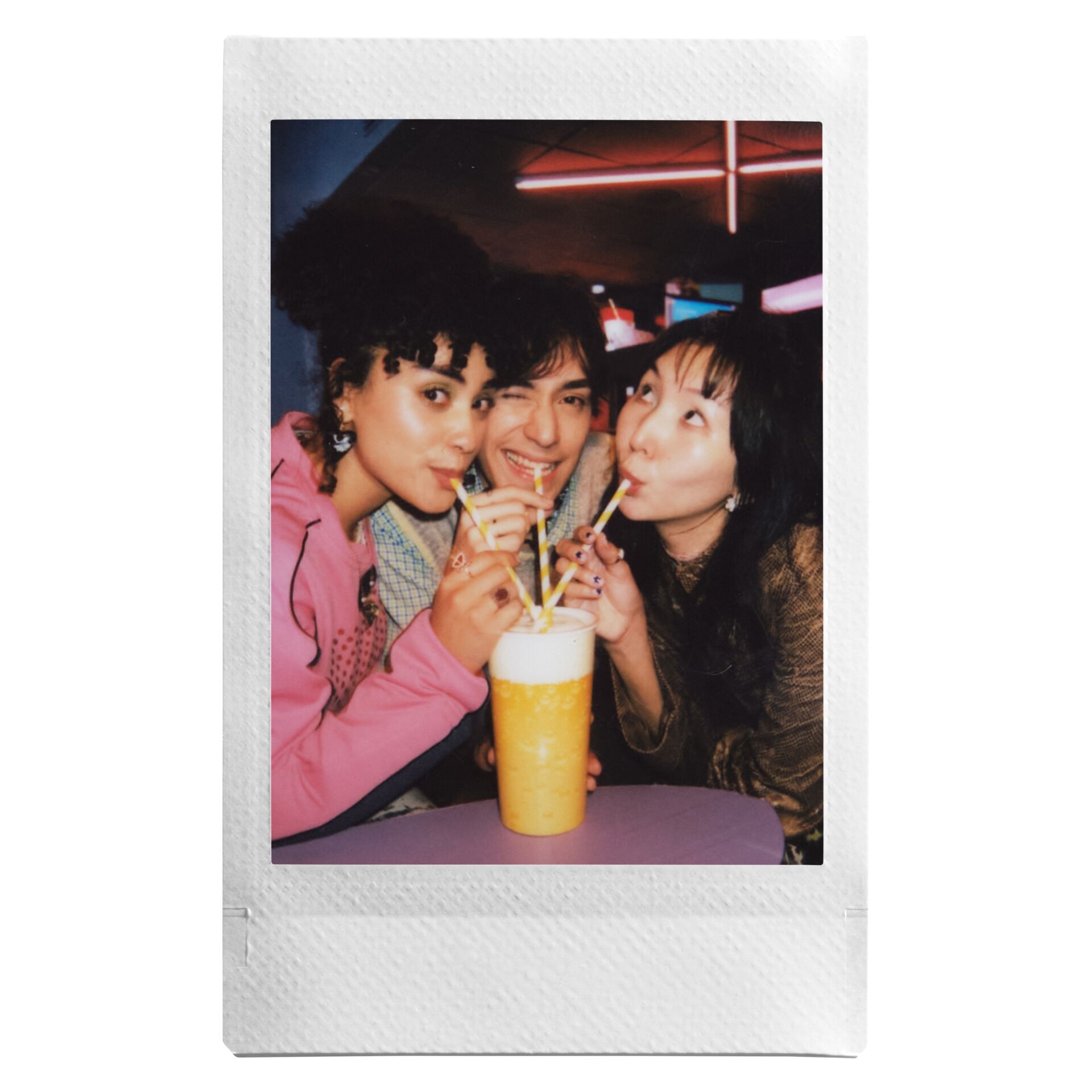Polaroid, Trinkglas, Getränk, Trinkhalme, Menschen