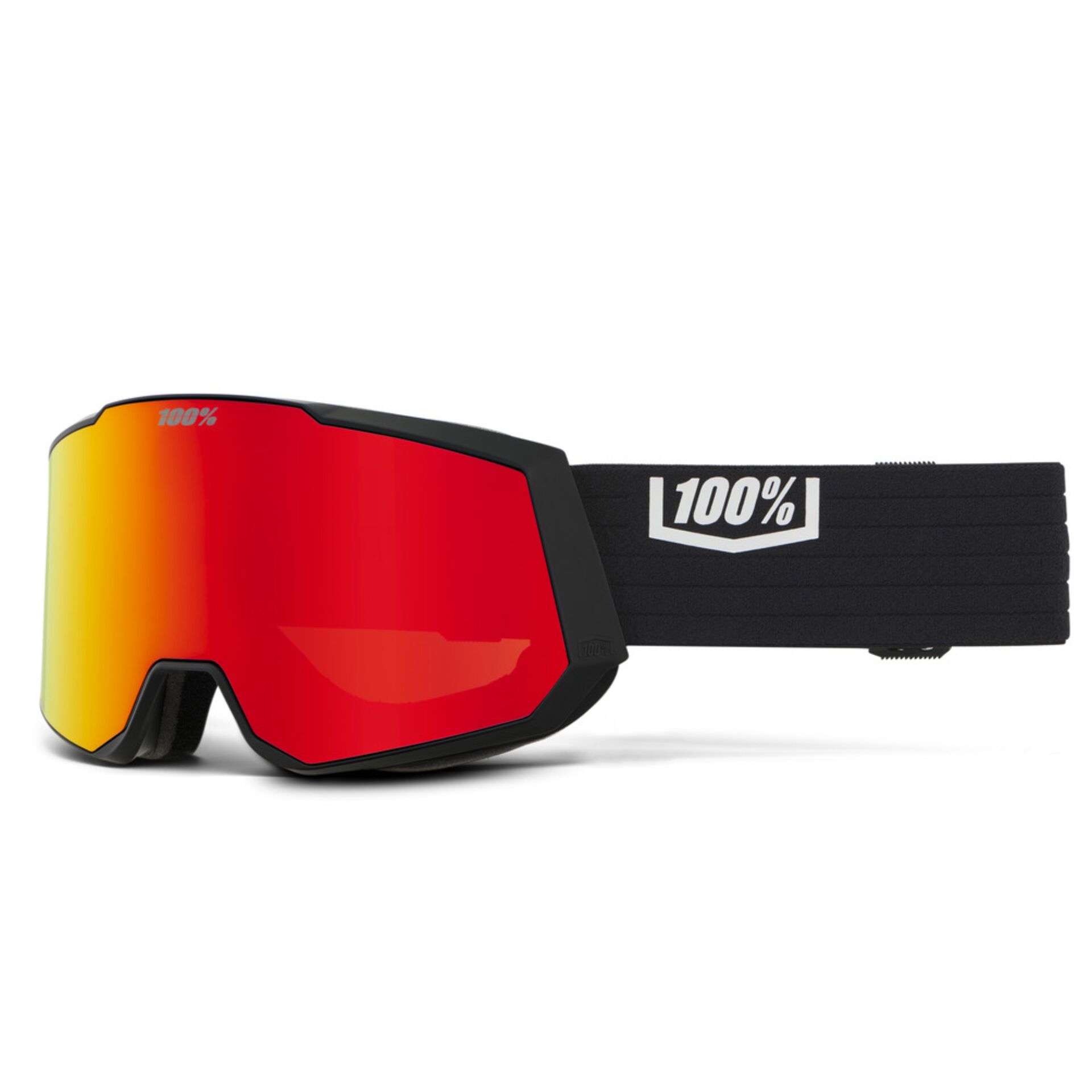 Skibrille, Goggle, rot-goldene Scheibe, Elastischer Riemen, 100% Logo