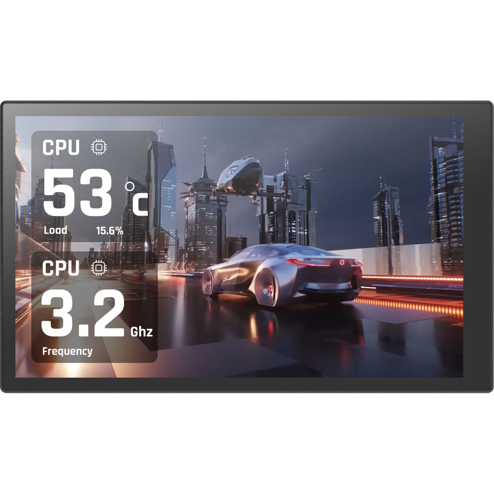 Tablet, CPU 53°C, 3.2 GHz, Gaming, Display