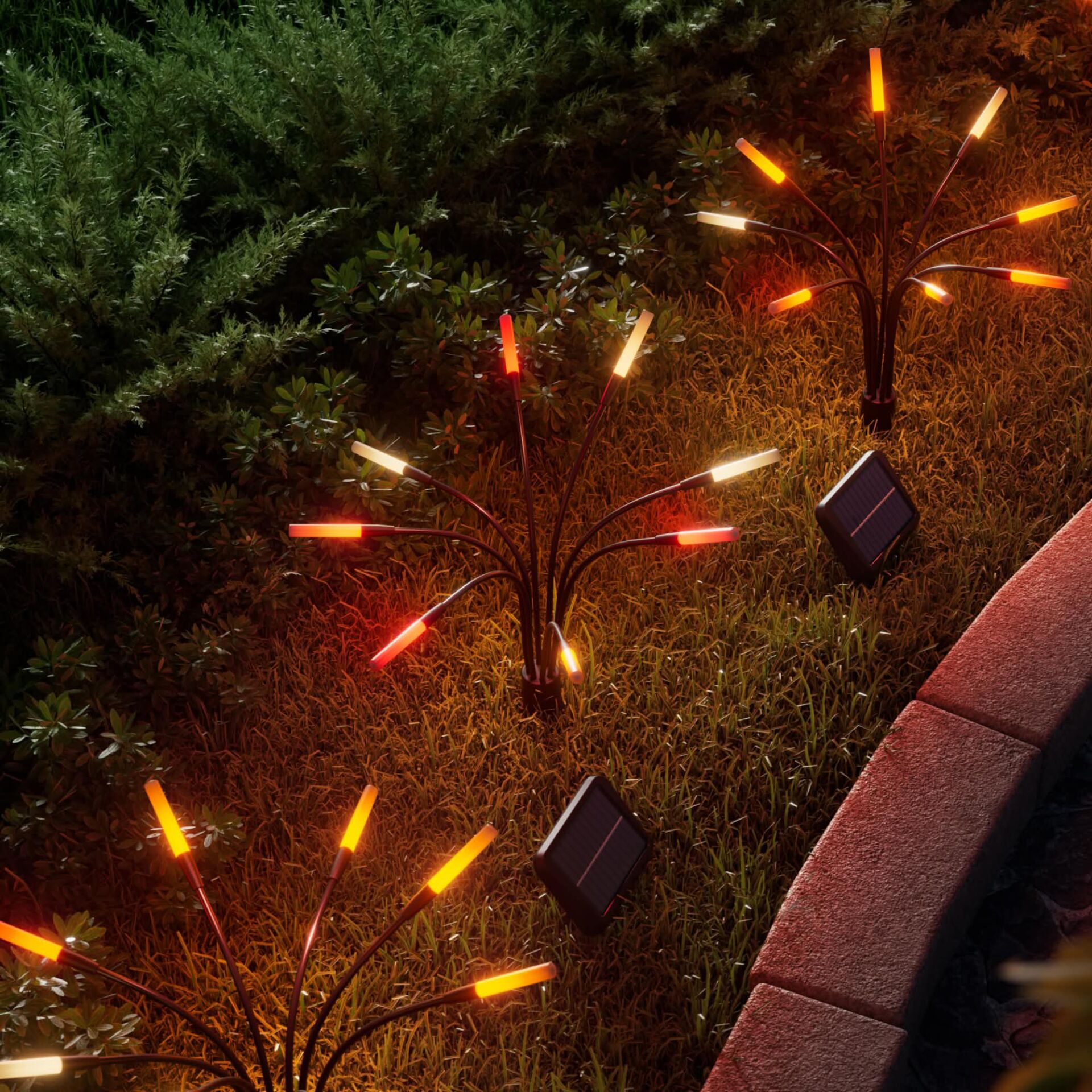 Solarleuchten, Gartenbeleuchtung, LED-Säulenleuchten, Wegbeleuchtung, Outdoor-Dekoration