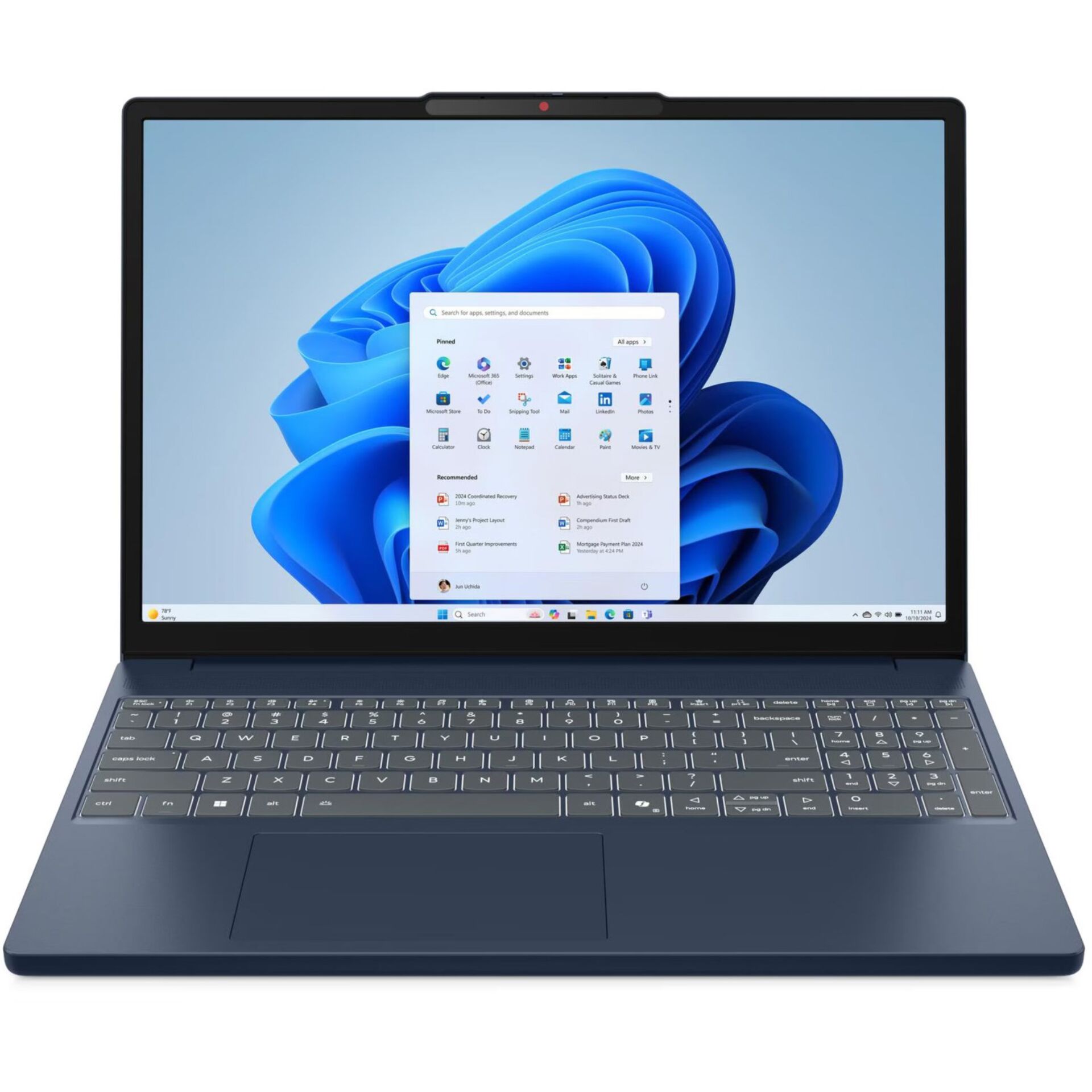 laptop, notebook, silber/blau, Tastatur, Webkamera