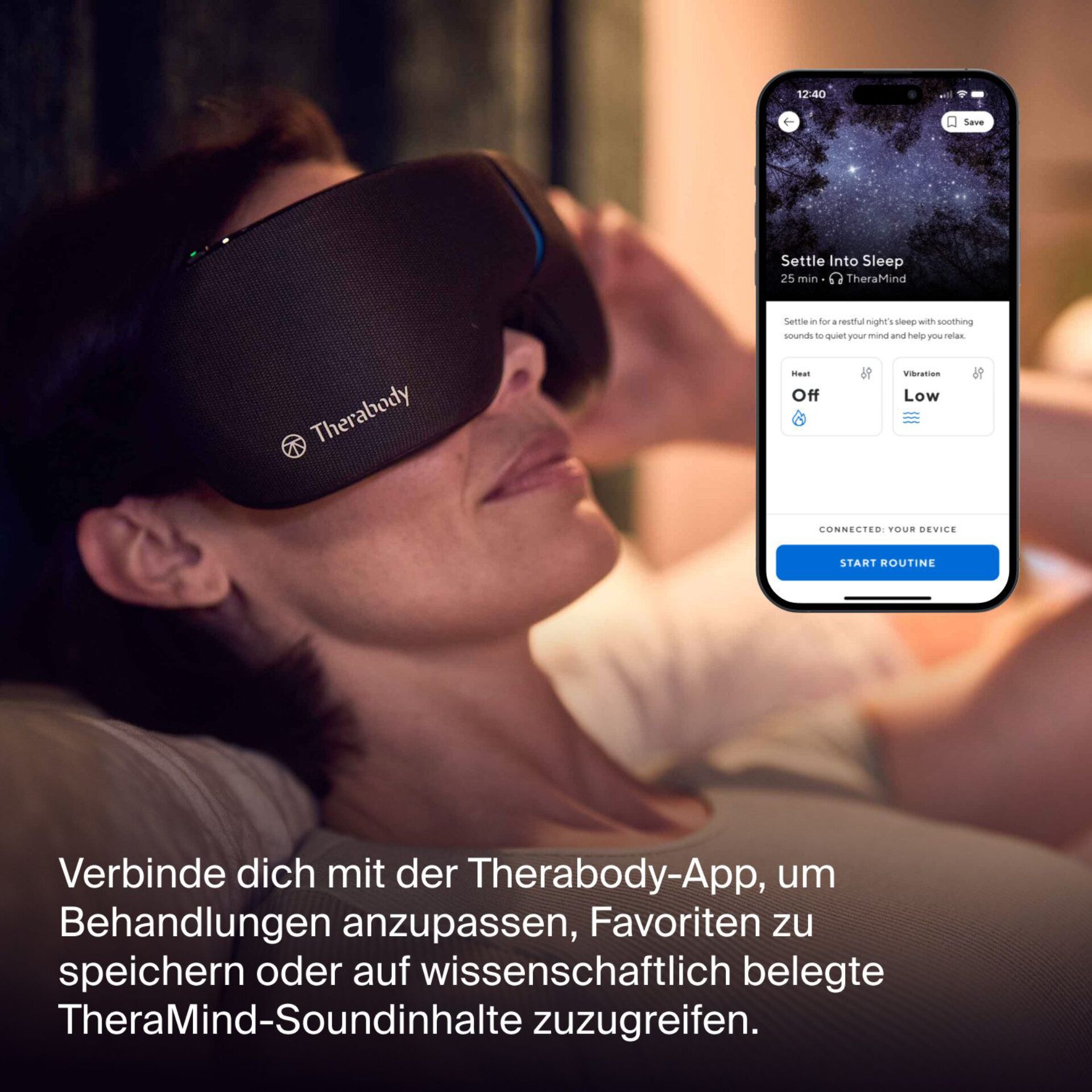 Schlafmaske, The Body, TheraBody, Sound-Panel, App-Steuerung