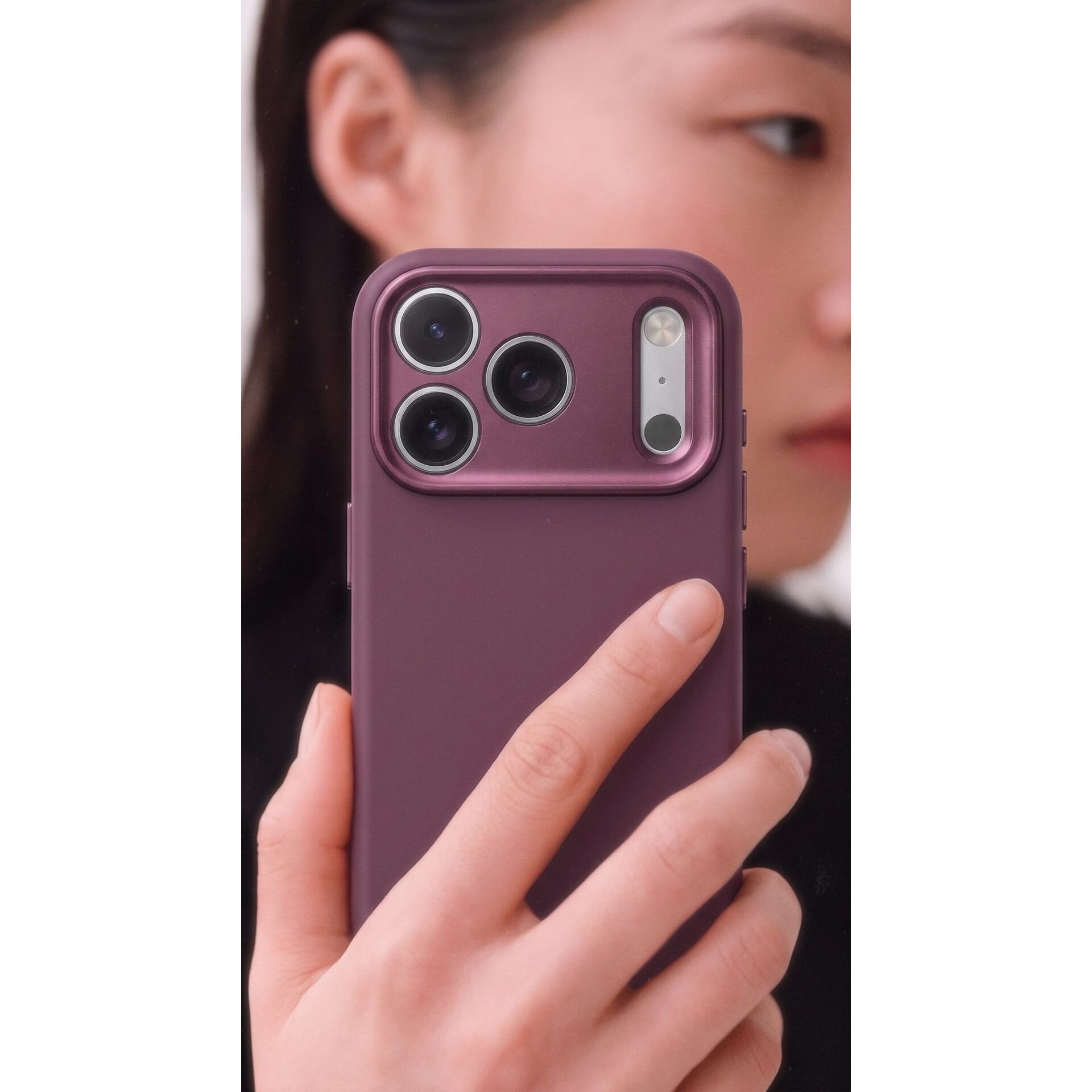 smartphone, iPhone, lilaHülle, Triple-Kamera, Schutzhülle