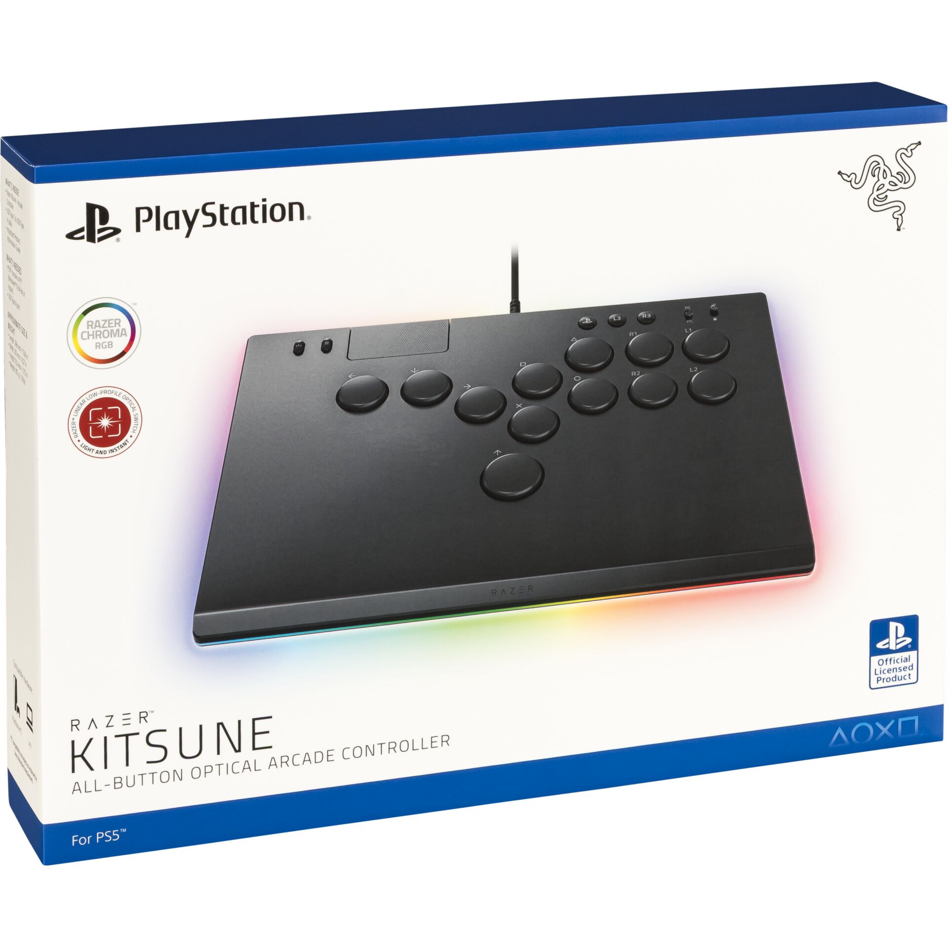 all-button, arcade controller, rgb lighting, ps5, kitschune