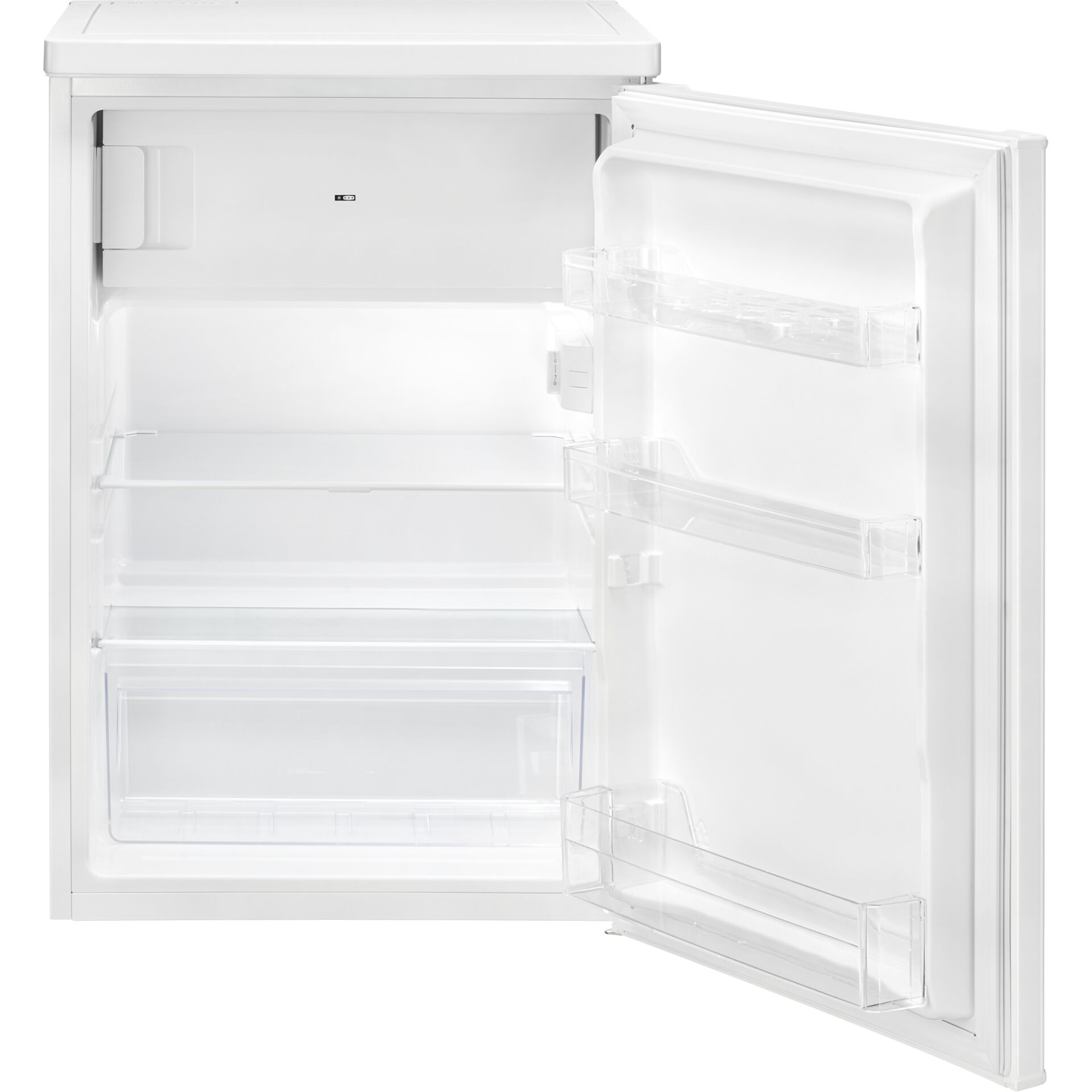 Kühlschrank, Einbaugerät, weiß, Glastablagen, Türfächer