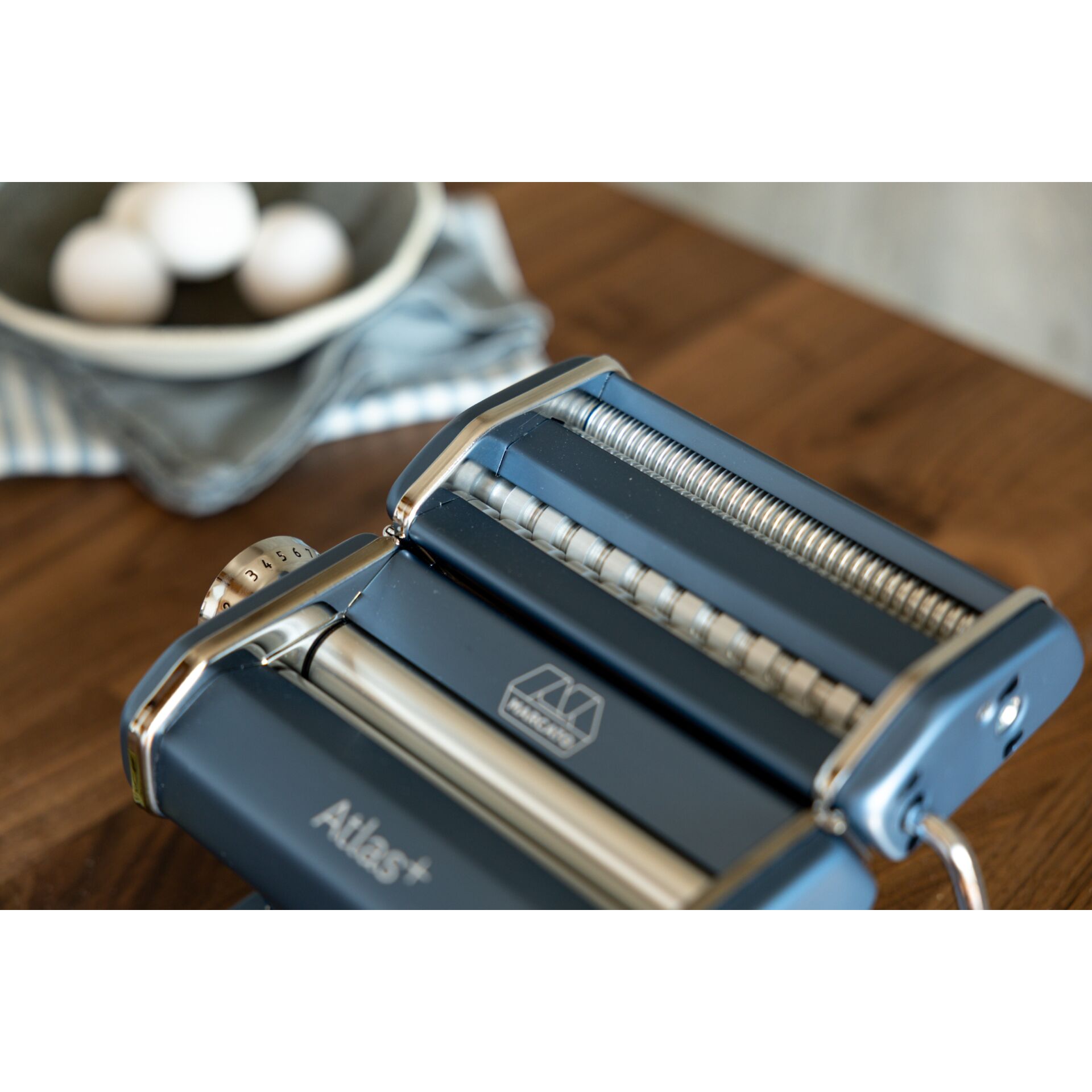 Pasta-Maschine, Küche, Metall, Blau, Manuell, Pasta Maschine, Nudelmaschine, Küche, Metall, Blaue Farbe