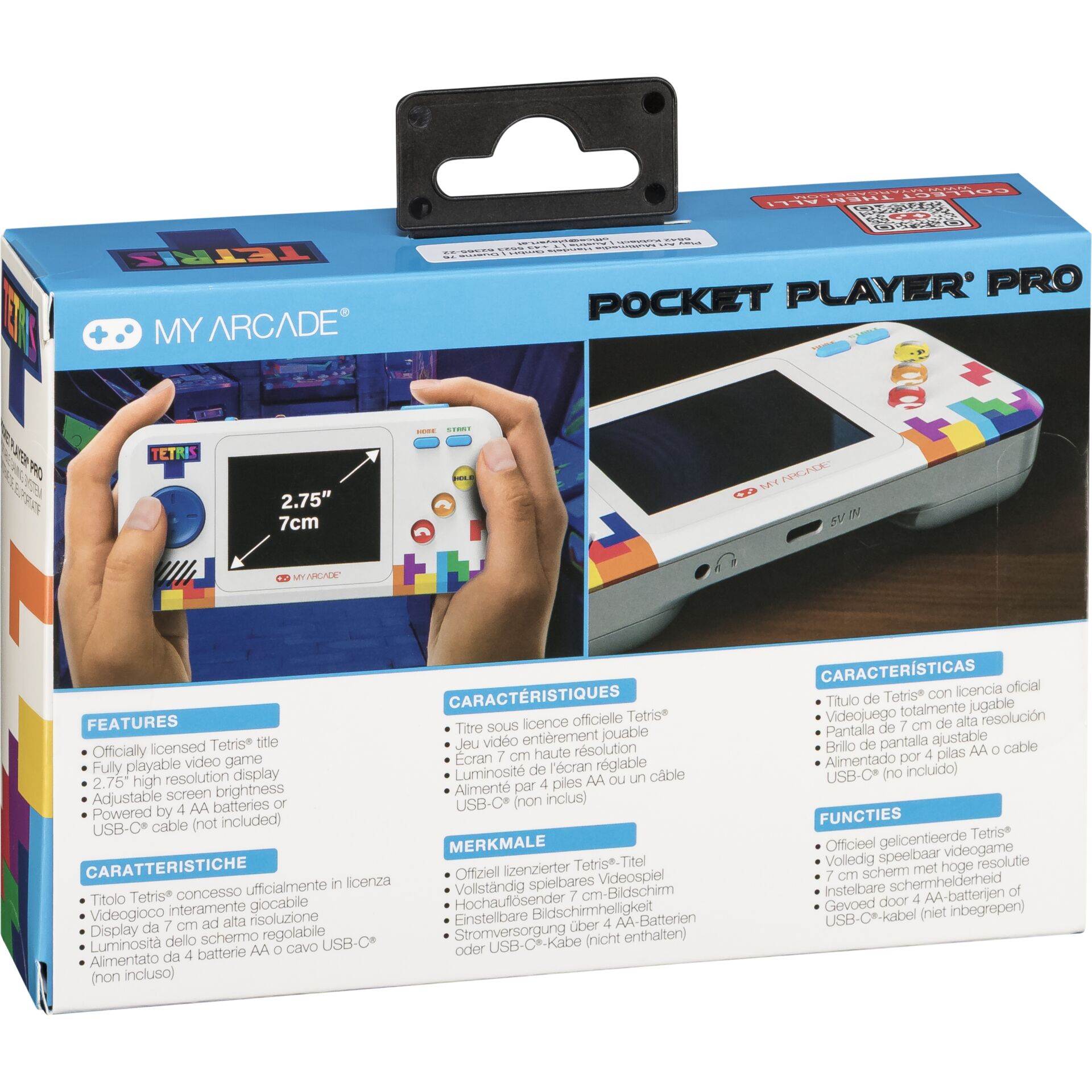  handheld gaming,  tragapr portable?, 2.75" screen, Tetris themed, AA battery powered