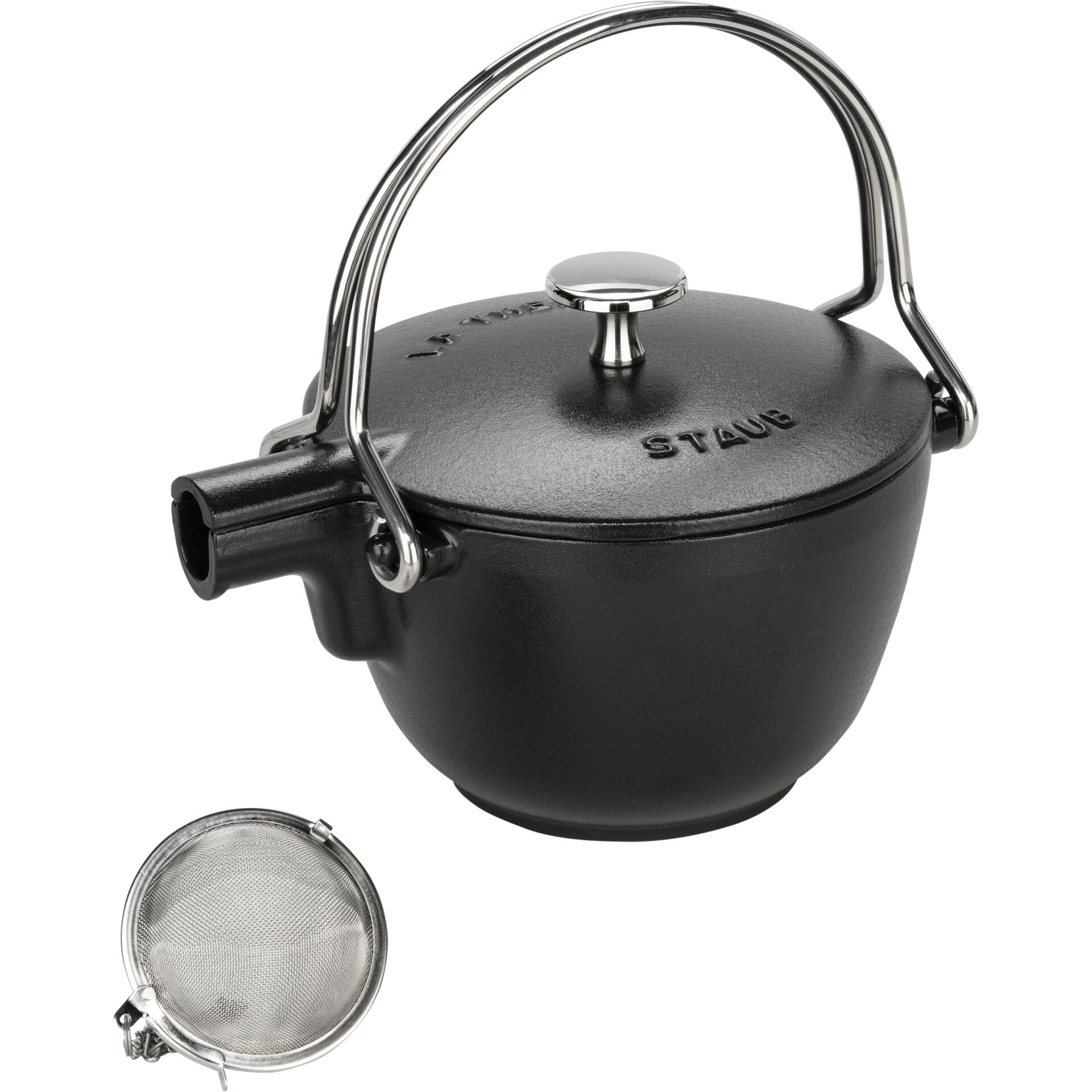 Staub Teekanne 1,15 L schwarz  Gusseisen, rund