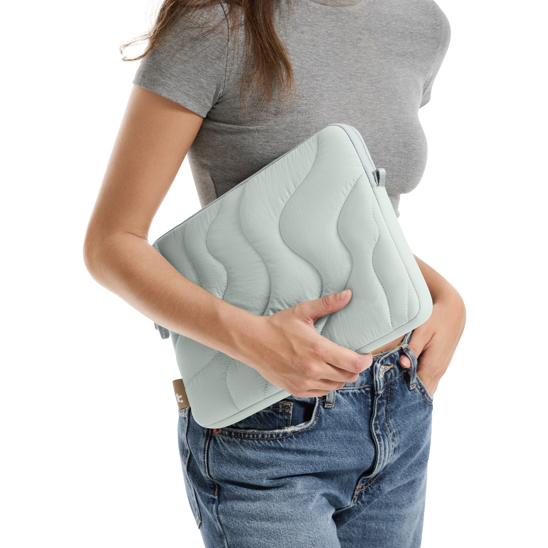 Clutch, Quilted bag, Hellblau, Quilted, Padded pouch