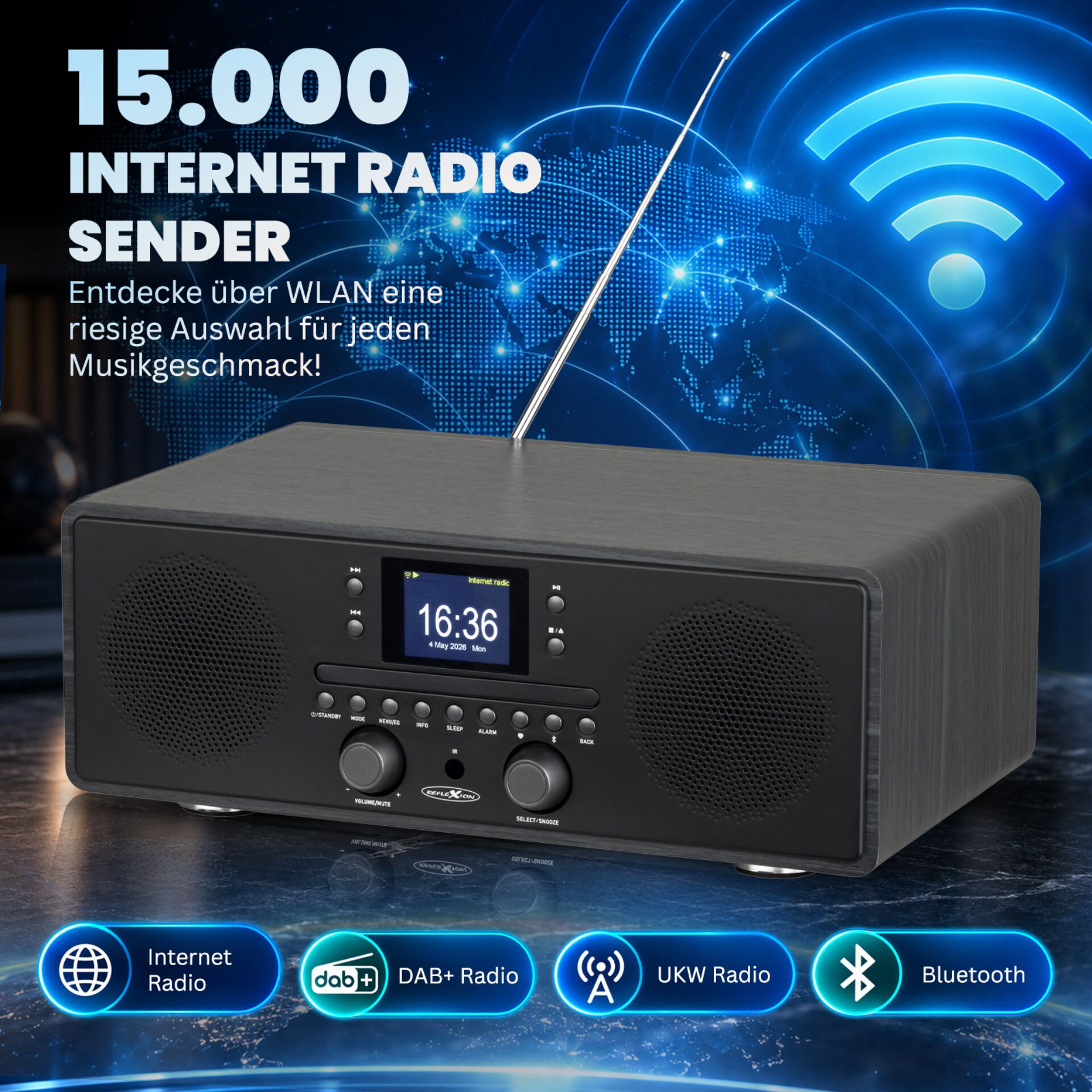 Internet-Radio, Radio, Lautsprecher, Antenne, Display
