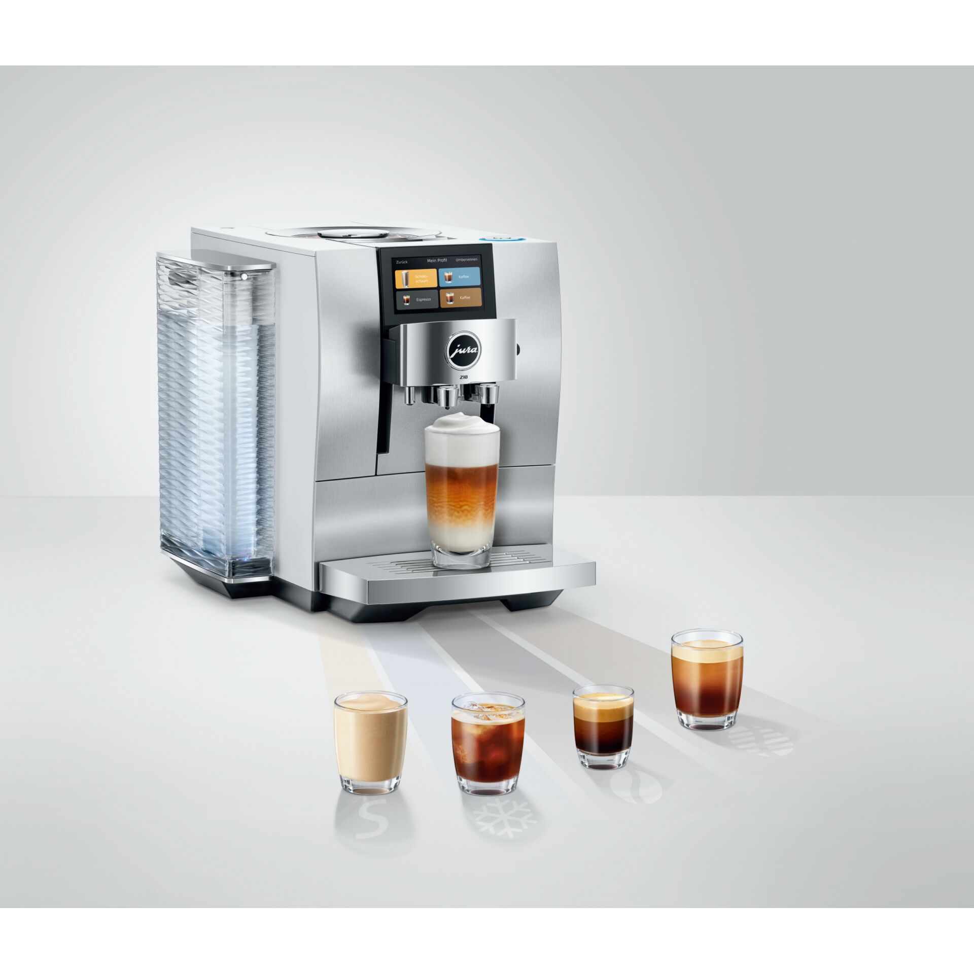 Espressomaschine, Kaffeeautomat, Edelstahl, Milchaufschäumer, Kaffeezubereitung
