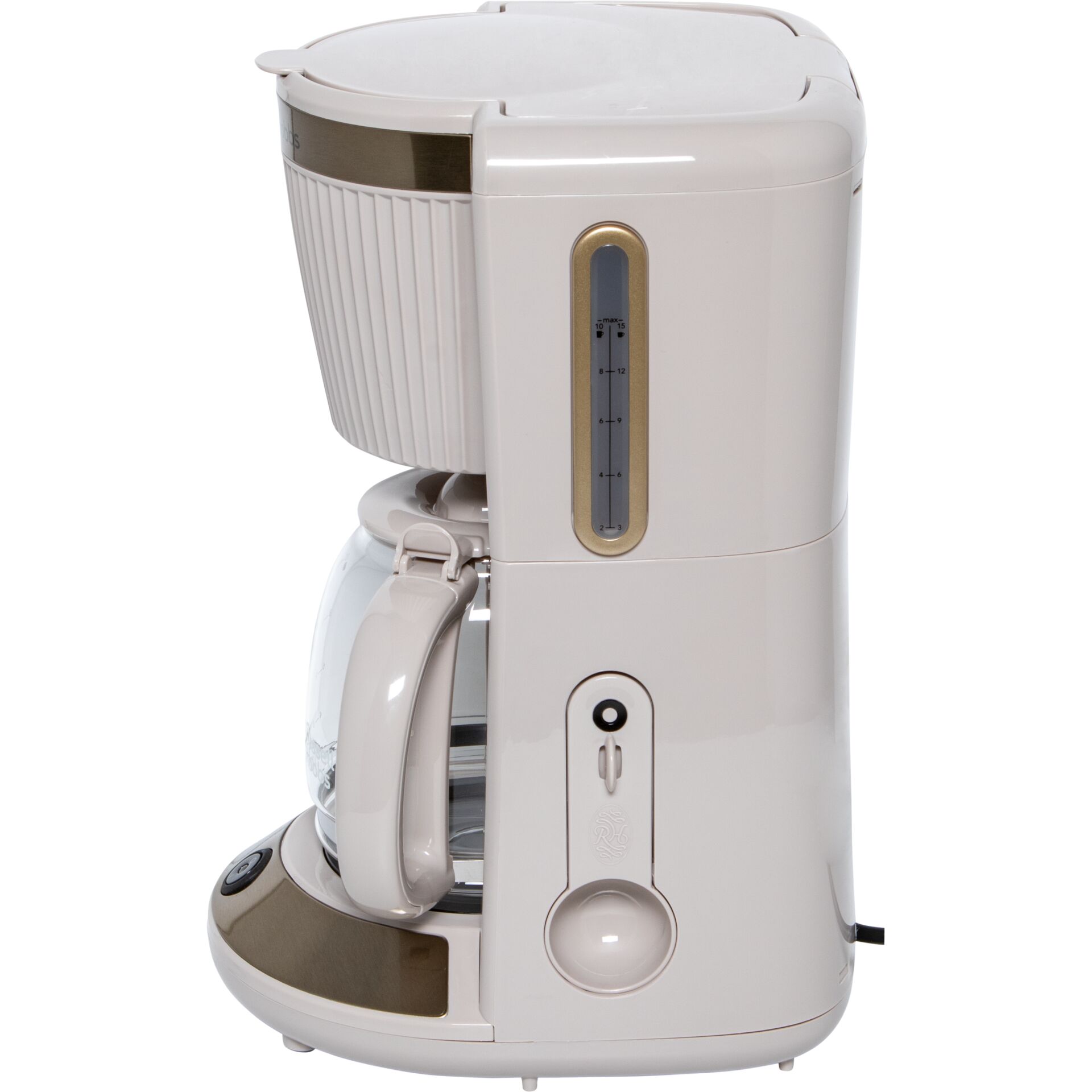 Kaffeemaschine, Filterkaffeemaschine, cremefarben, Wasserbehälter, Brühsystem