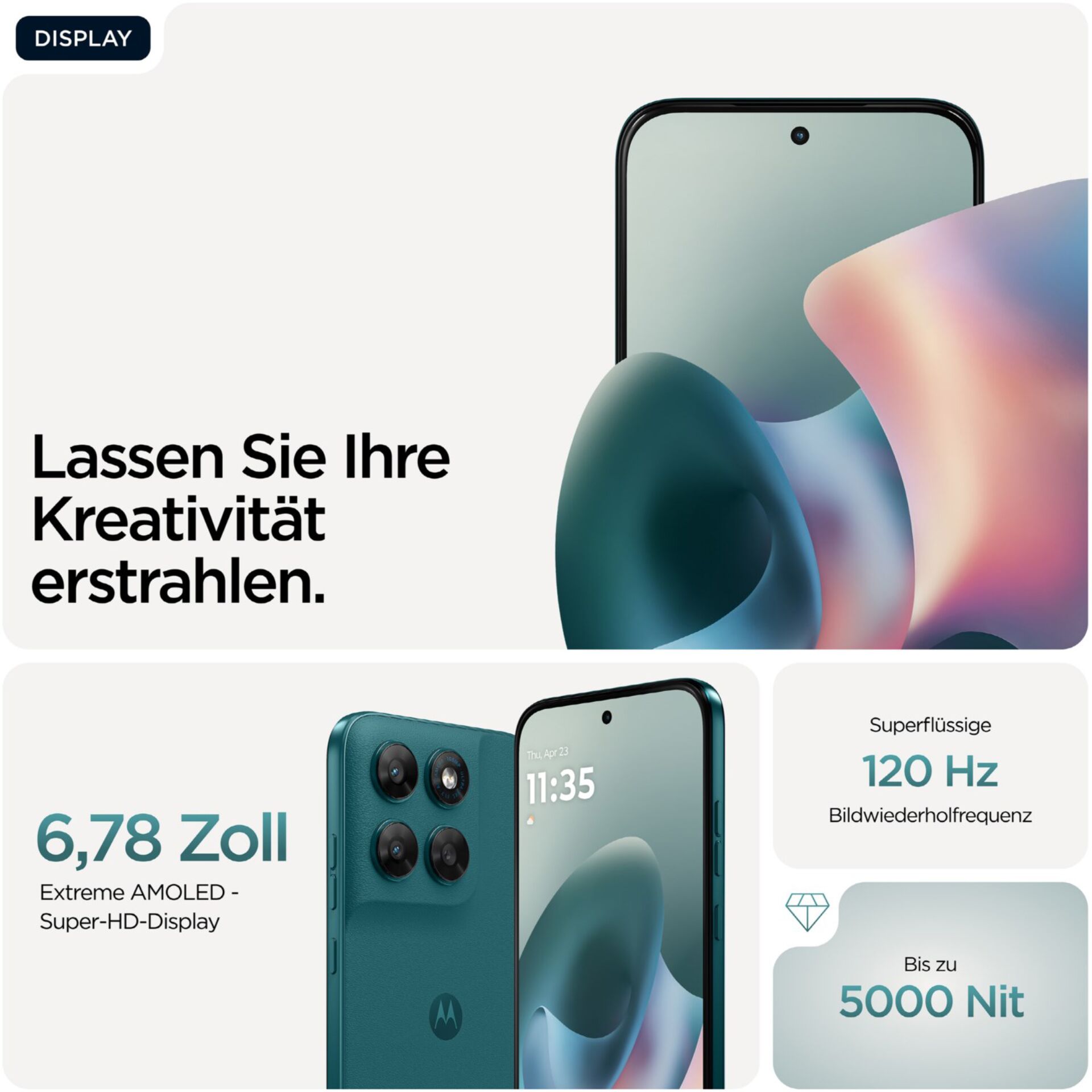 6,78 Zoll, AMOLED, Outdoor display, Triple camera, 120 Hz