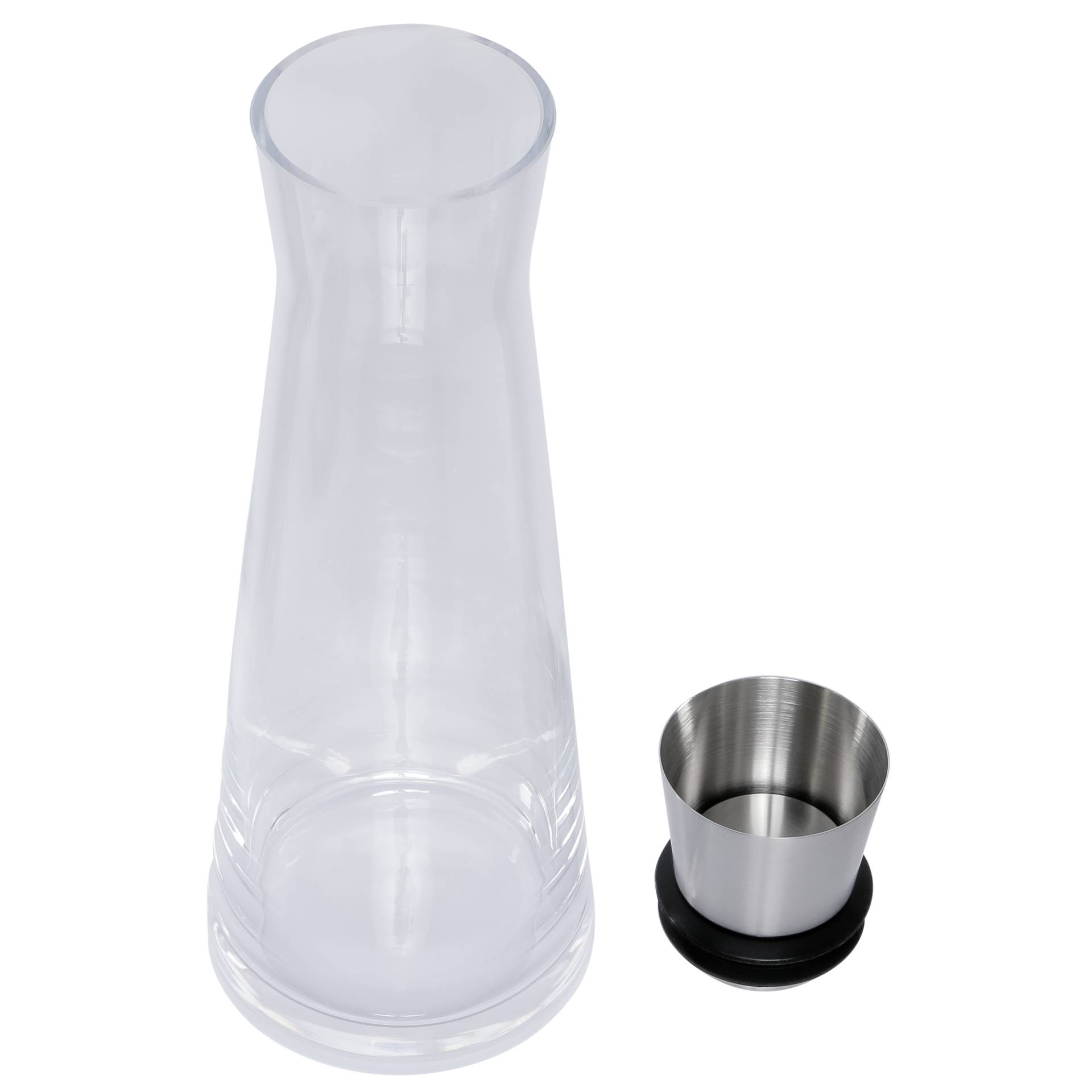 Glas-Karaffe, Dekantierkaraffe, Gläsern Gefäß, Glaswaren, Edelstahlstopfen