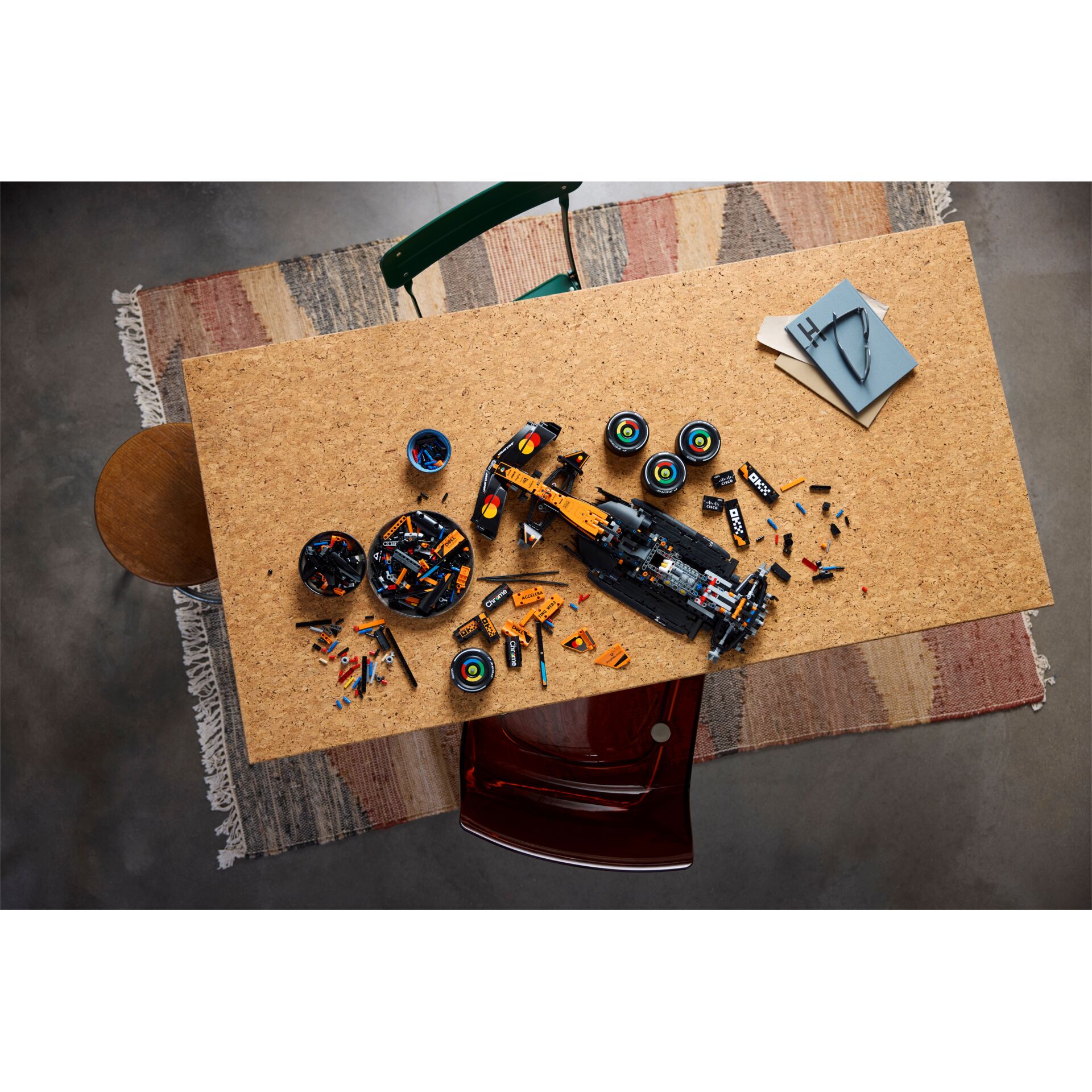 lego, Modelle-Set, Konstruktionsbausteine, orange, Tisch
