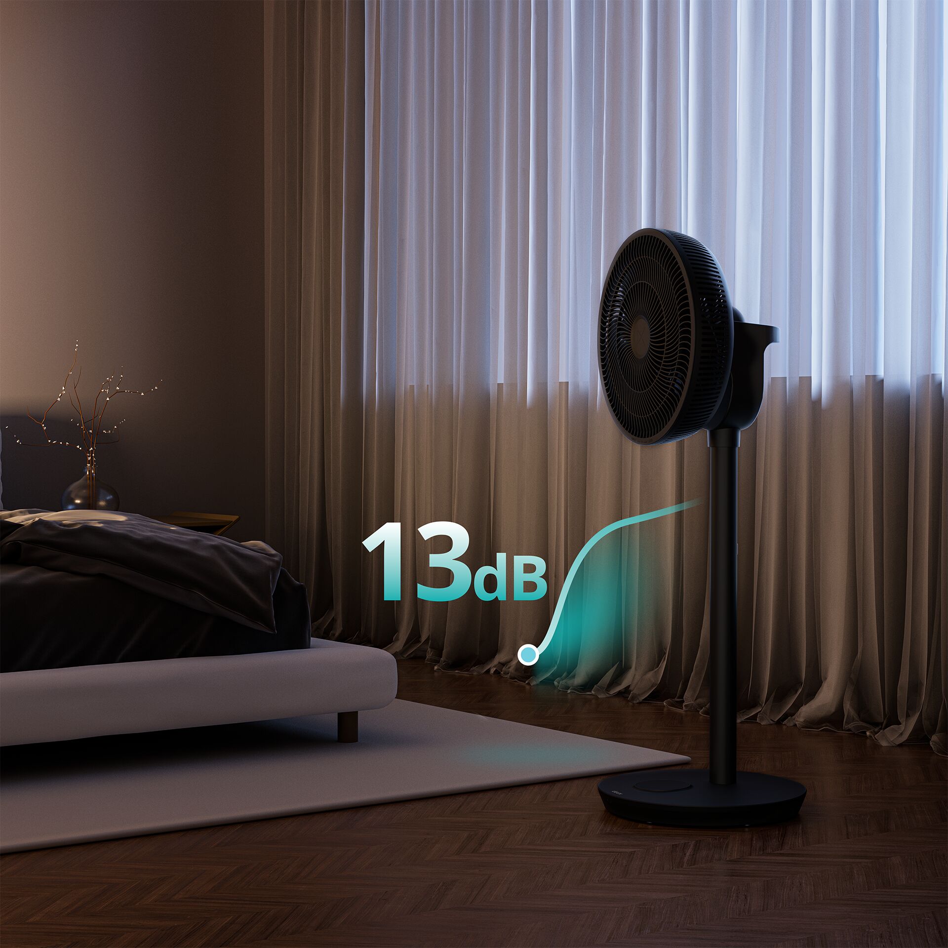 Ventilator, Standventilator, Kühlung, Schlafzimmer, 13dB