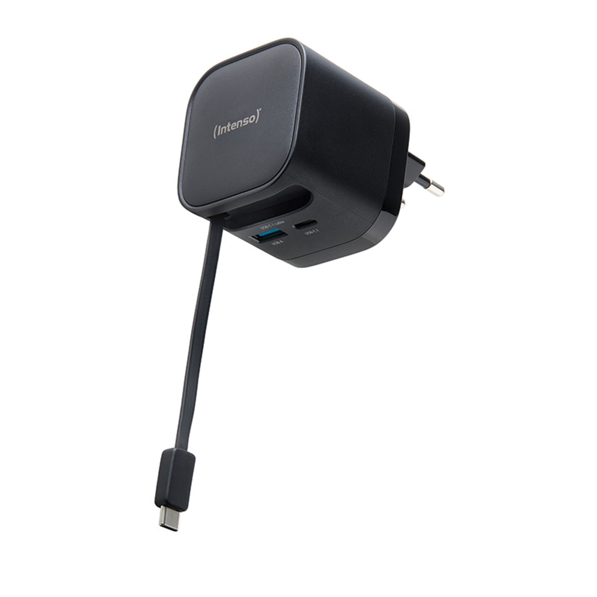 usb-c ladegerät, kompaktes wandlader, intenso adapter, usb-a anschluss, klappsteckdose