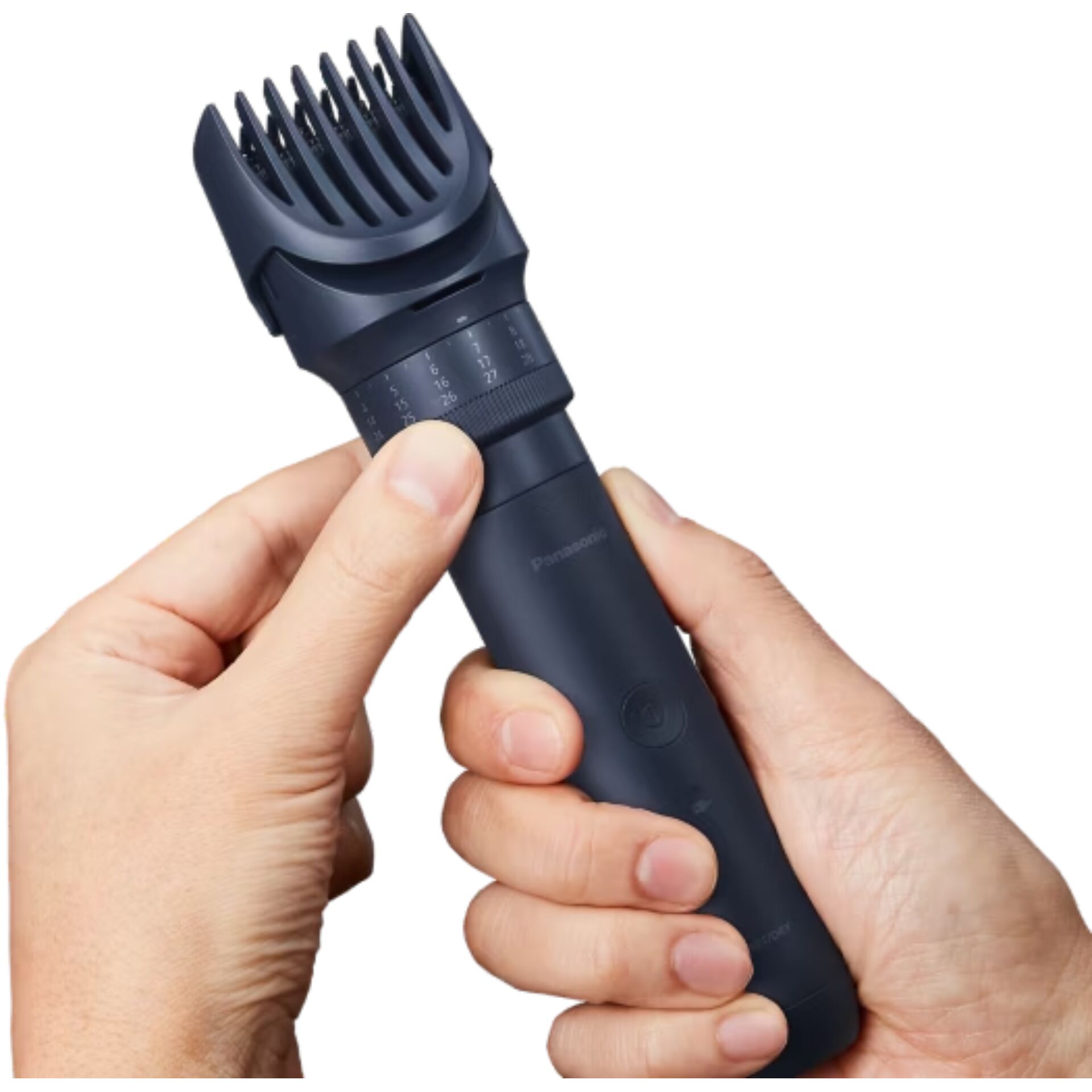 Hairstyling-Trimmer, kabellos, Haarschneider, verstellbarer Kamm, blau
