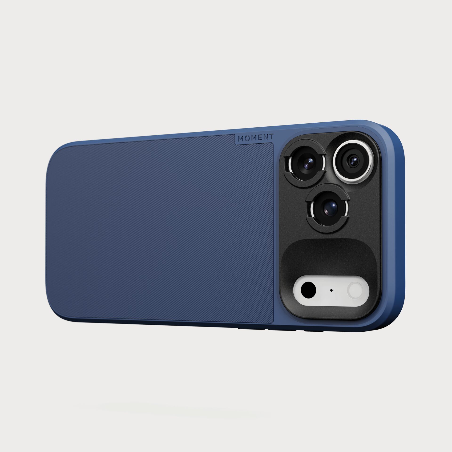 smartphone-hülle, handy-clip, kamera-linse, drei-kameraen, blu-rahmen