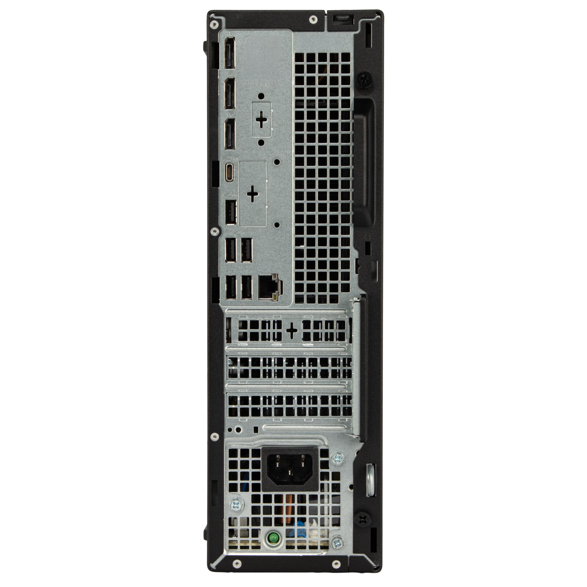 Desktop-PC, Gehäuse-Rückseite, USB-Anschlüsse, DisplayPort, Netzwerkanschluss