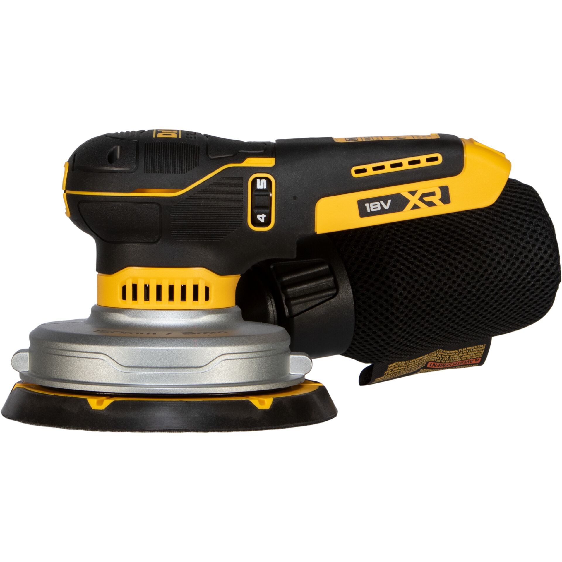 Exzenterschleifer, Akku-Schleifer, 18-Volt, Staubfangbeutel, Schwarz-gelb