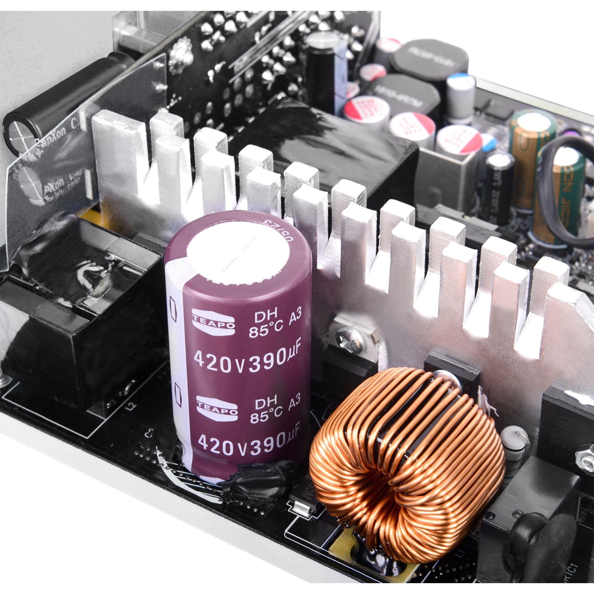 Kondensator, Elektrolytkondensator, 420V, 390µF, Spule