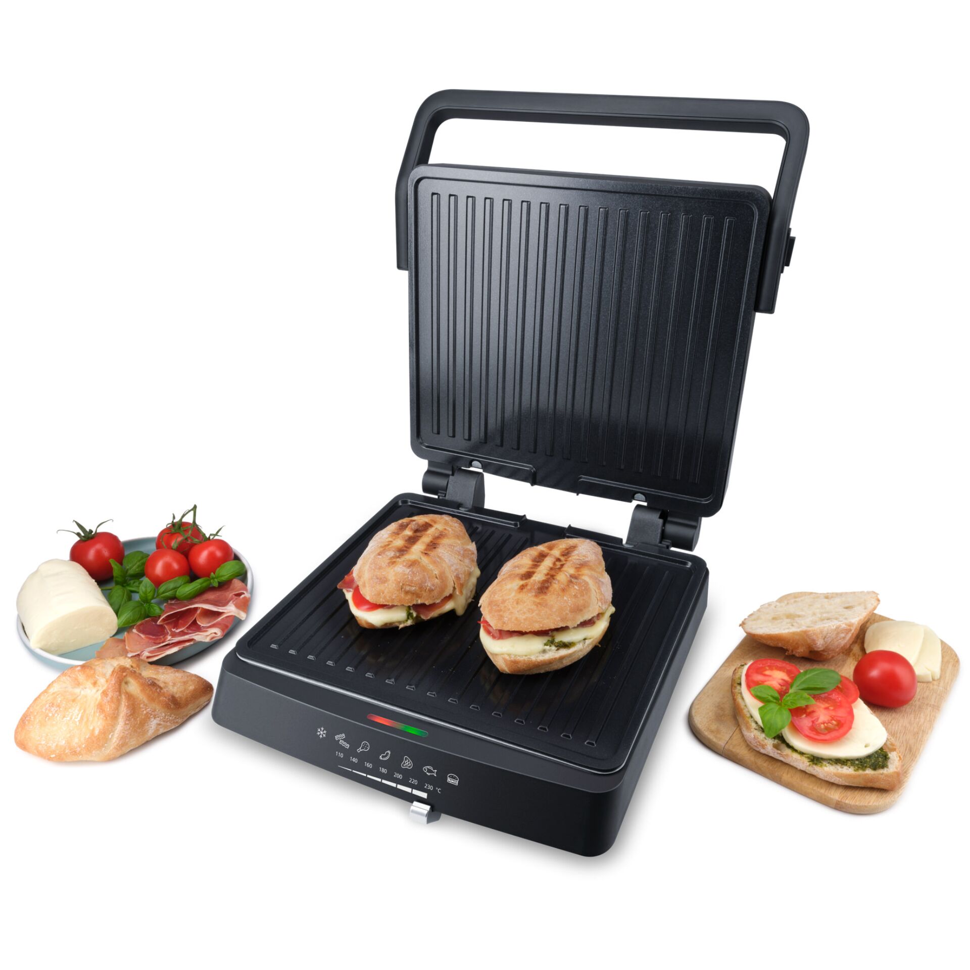 Sandwichgriller, Grillplatte, Zwei Sandwiches, Antihaftbeschichtung, Kompaktes Gerät