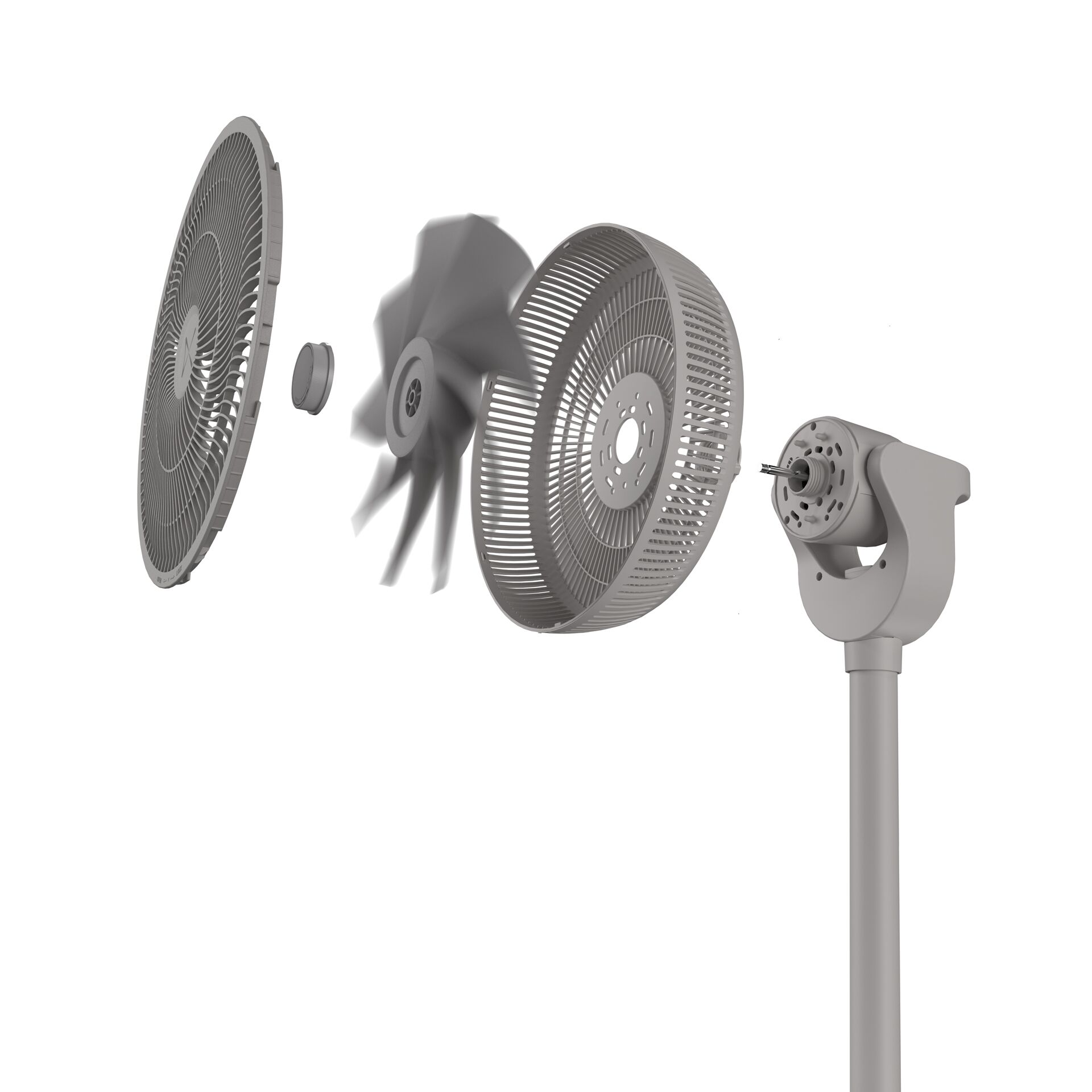 Ventilator, Lüftergitter, Standventilator, zerlegt, Elektromotor