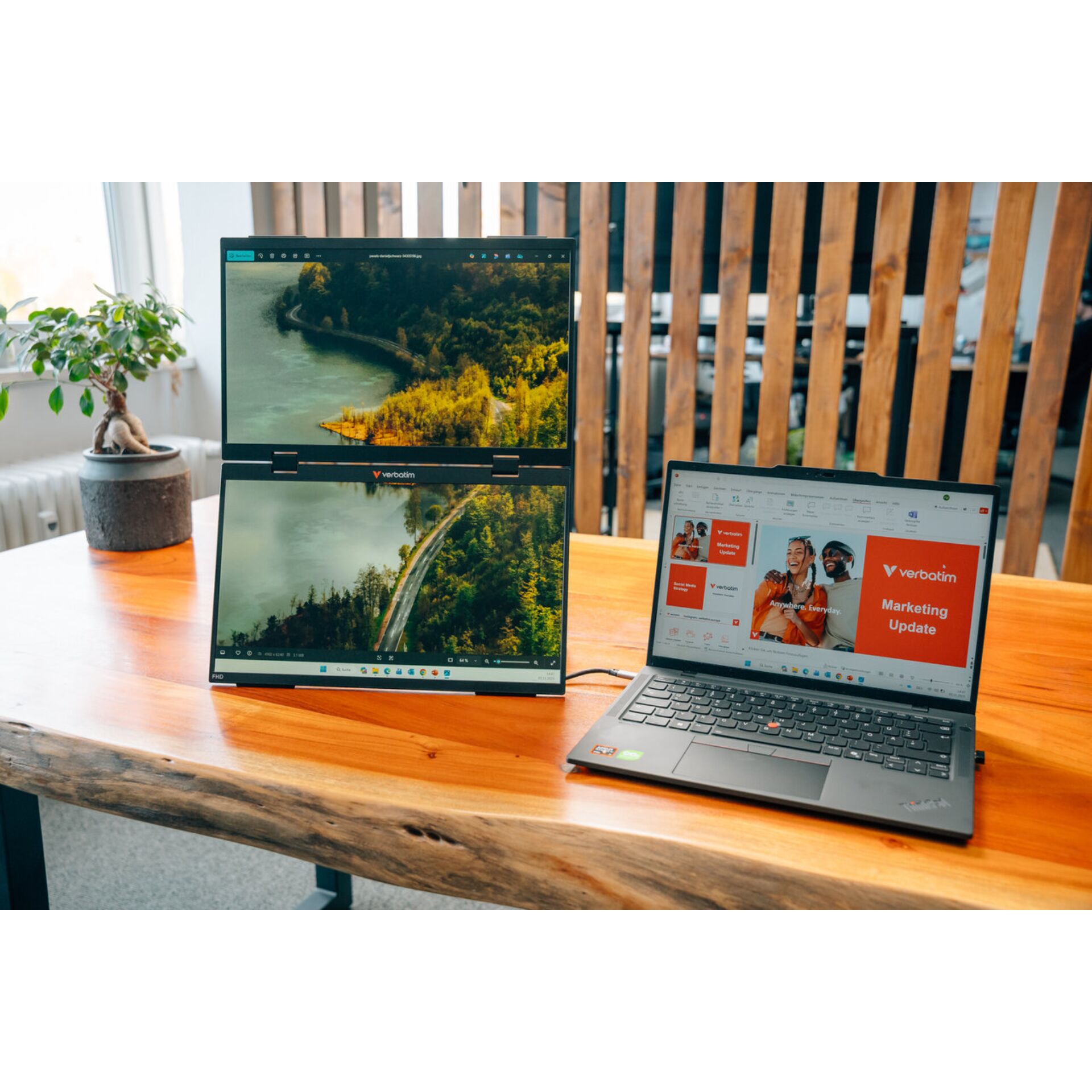 Computer, Laptop, Pc, Computer-Tastatur, Pflanze im Topf