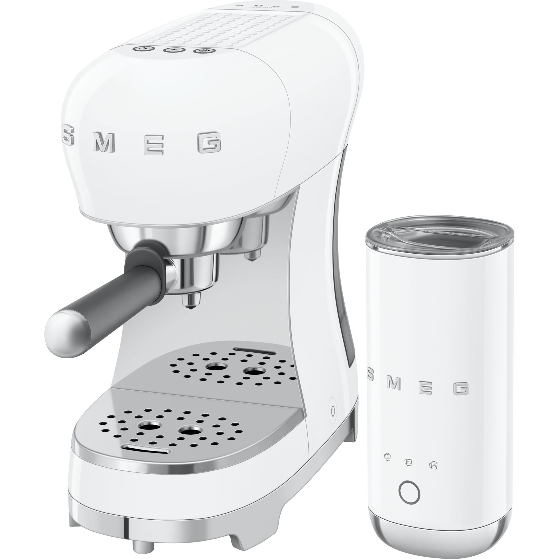 Kaffeemaschine, Espressomaschine, weiße Maschine, Milchschaum-Bereiter, Kapsel-Pod-Halter