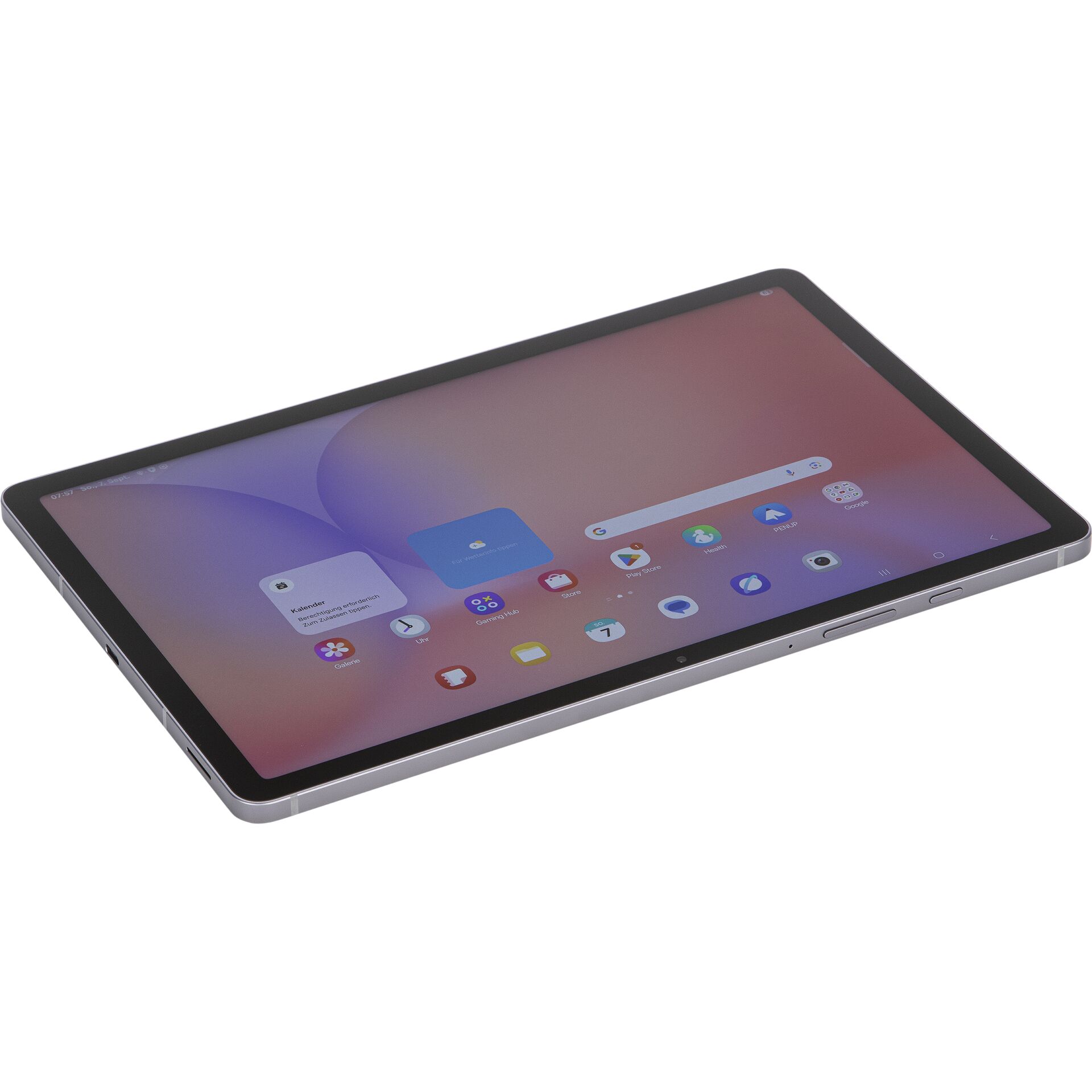 tablet, android-tablet, schlank, schwarzer rahmen, silberner rand