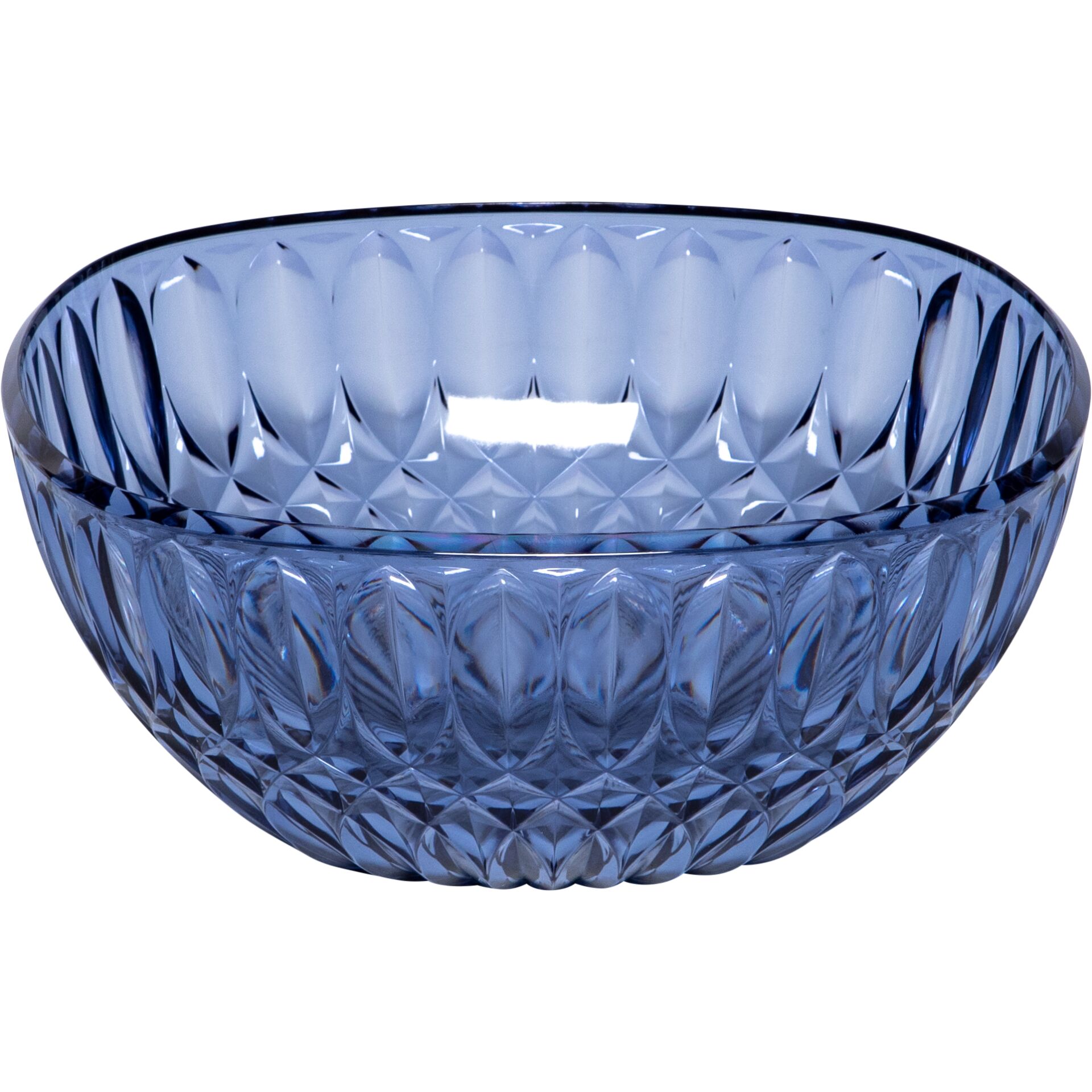 Schüssel, Glasschüssel, Blau, Facettenmuster, Durchmesser groß