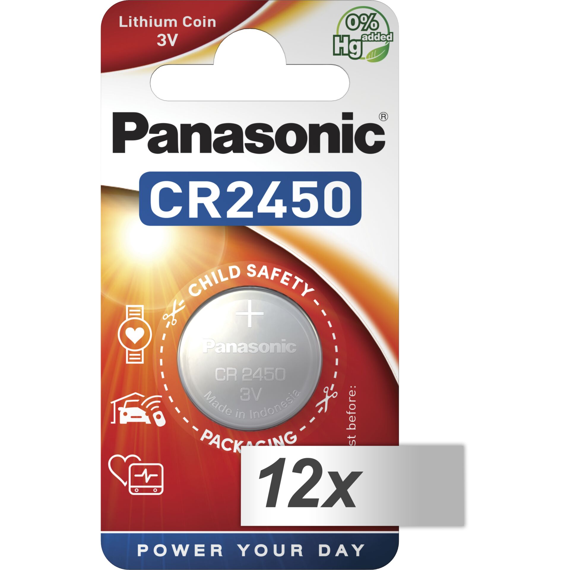 12x1 Panasonic CR 2450  Lithium Power