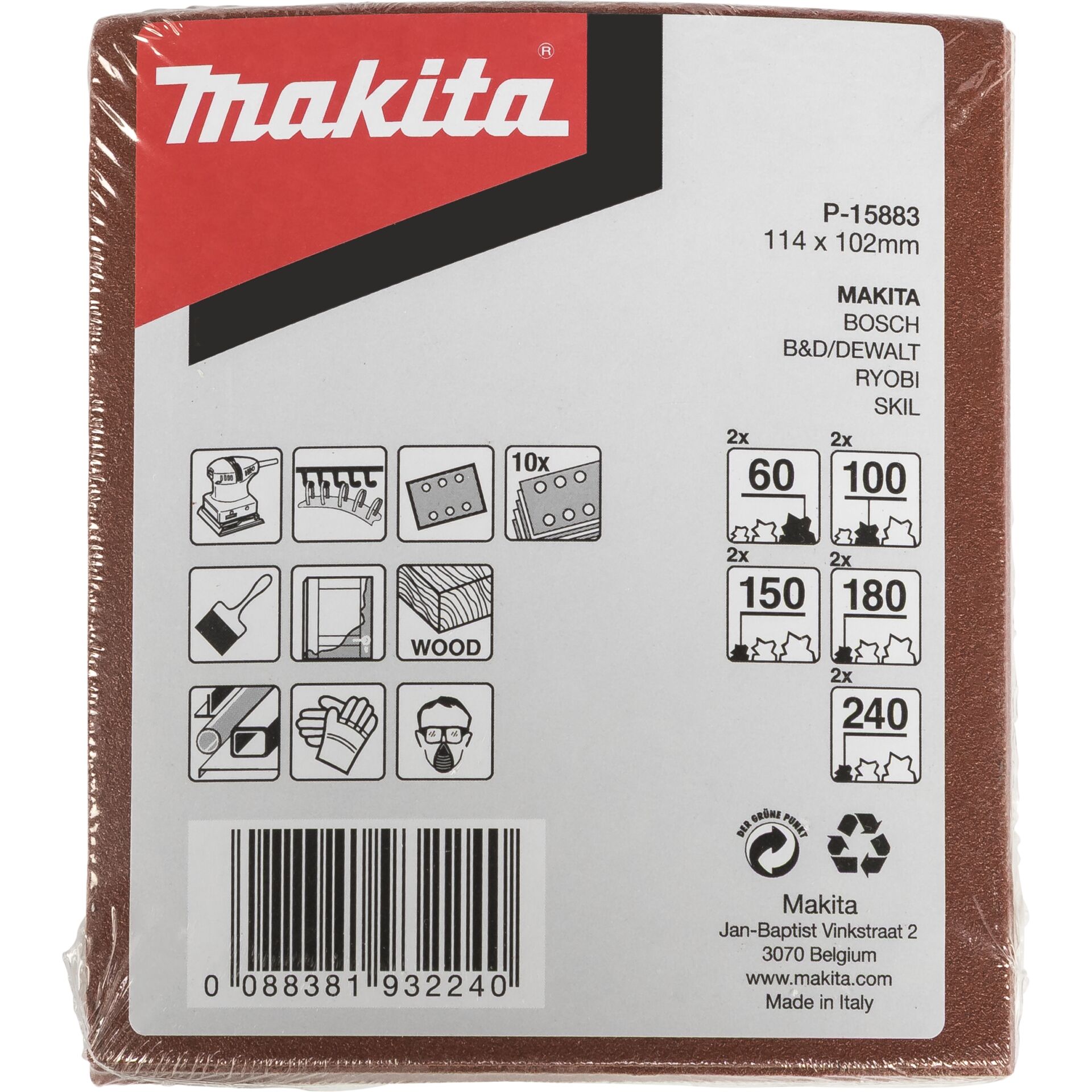 Makita Schleifpap. 102x114mm Set