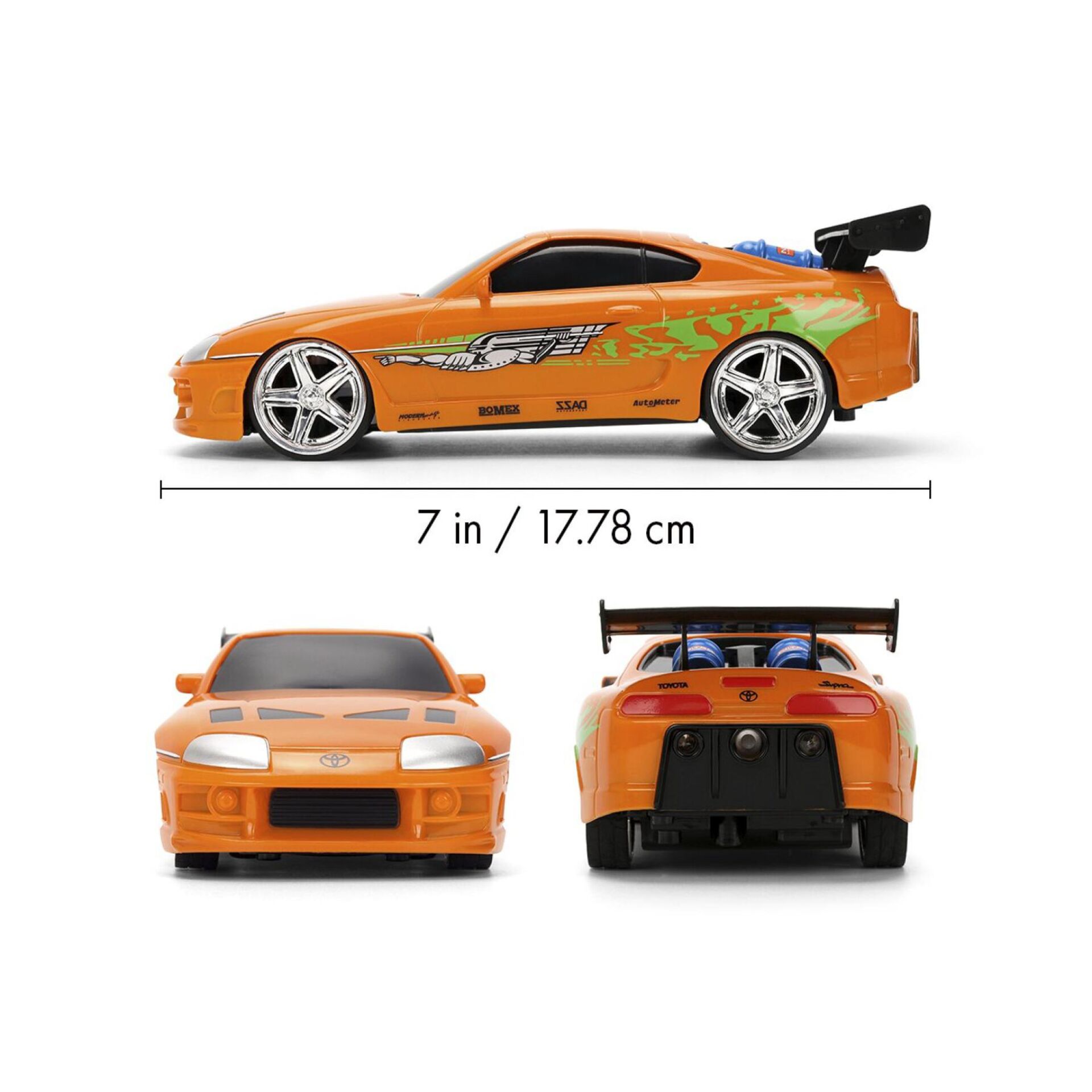 RC Auto, Orangene Auto, Sportwagen, Rennstreifen, Großer Spoiler