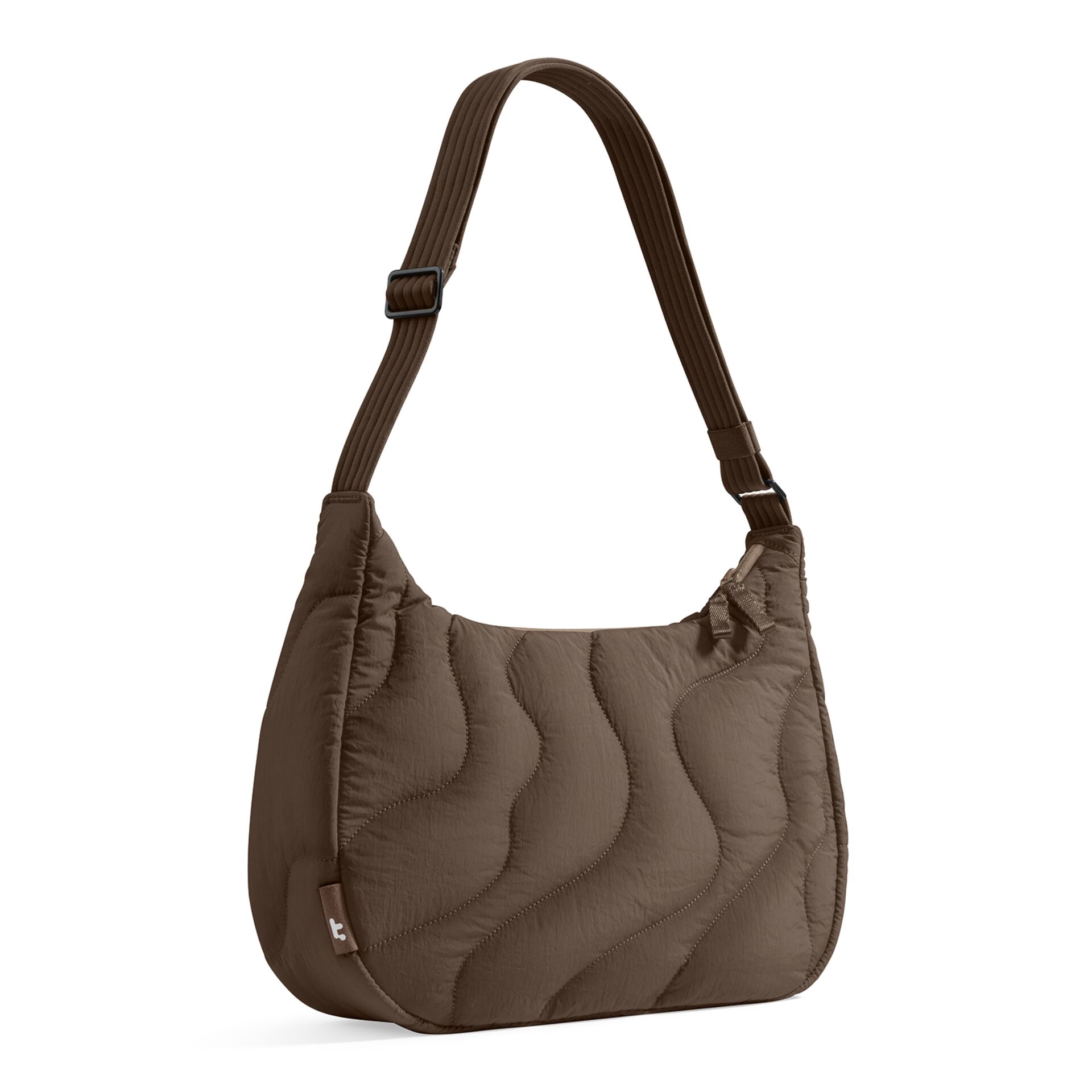 Tasche, Umhängetasche, gequiltet, Braun, Gurtband