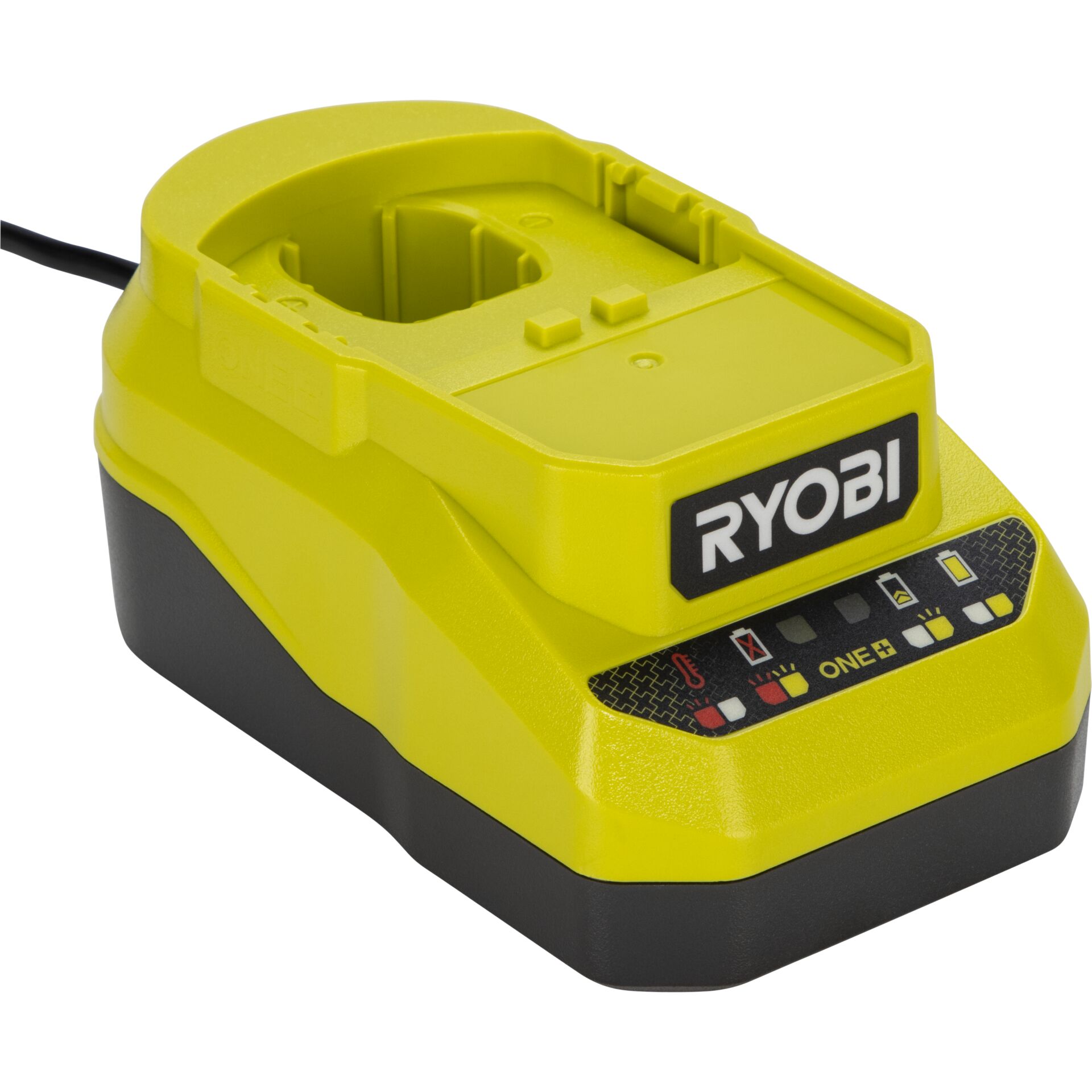 Akkuladegerät, Ryobi, Gehäuse gelb, Ladeschale, Batterieladegerät