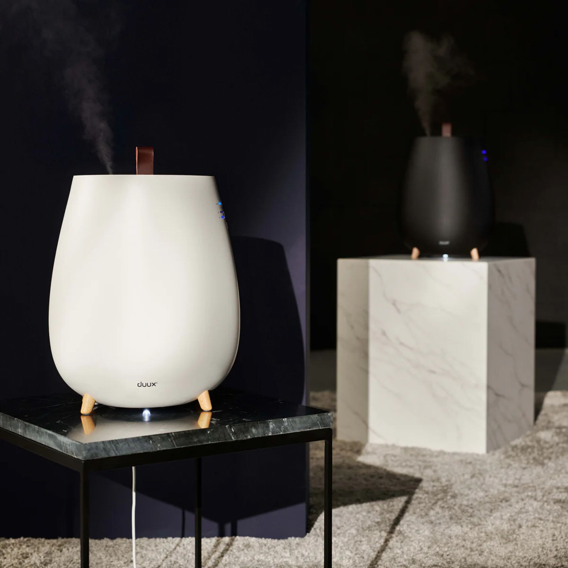 Luftbefeuchter, Raumluftbefeuchter, Dampfabgabe, Holzfüße, Kompakt-Design