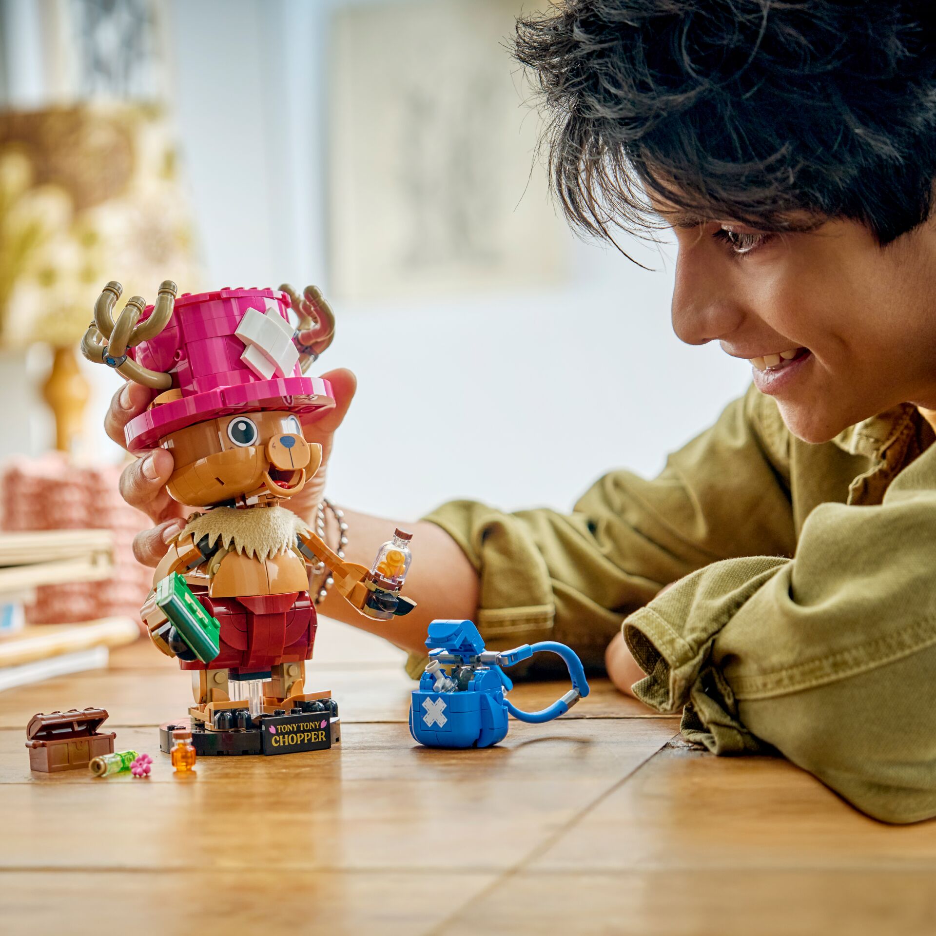 Kunststofffigur, teddy hund, Baukasten, Spielzeugfigur, pink hut