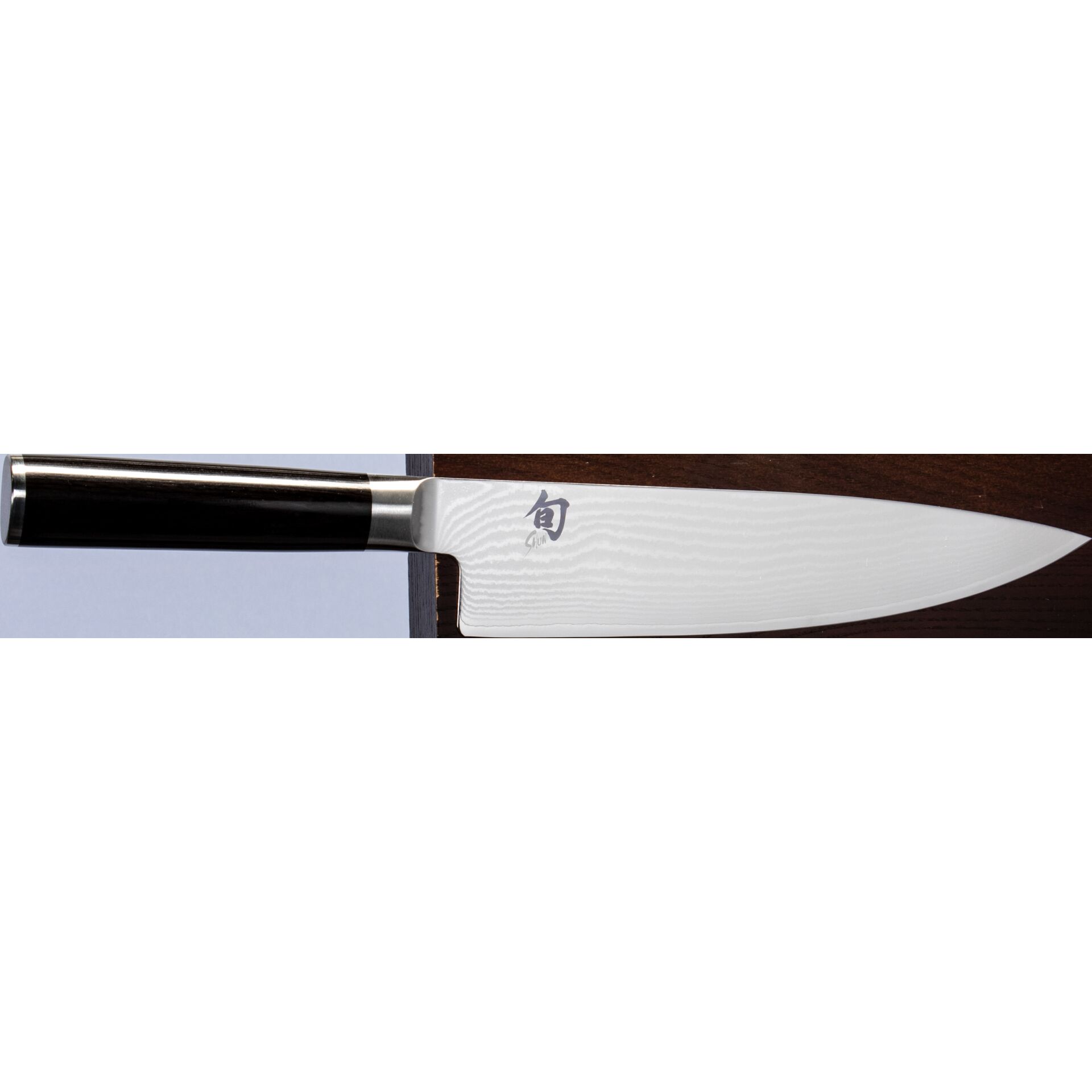 Küchenmesser, Kochmesser, Edelstahlklinge, schwarzer Griff, Damastmuster