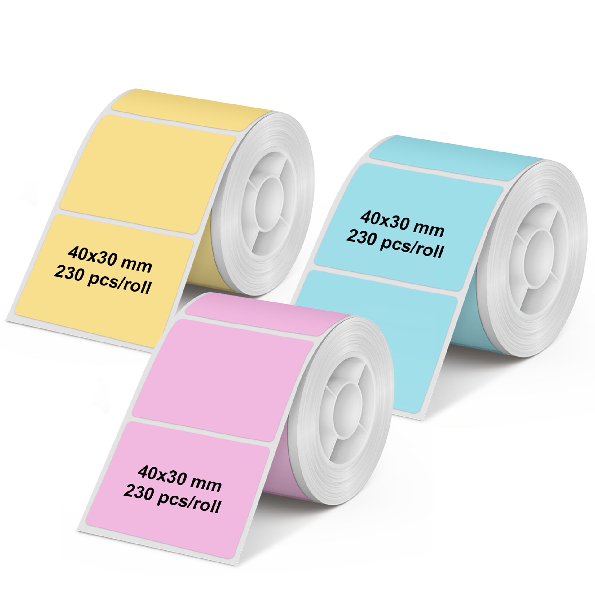 3x1 Olympia Etikettenrolle  40 mm x 30 mm rosa, blau, gelb